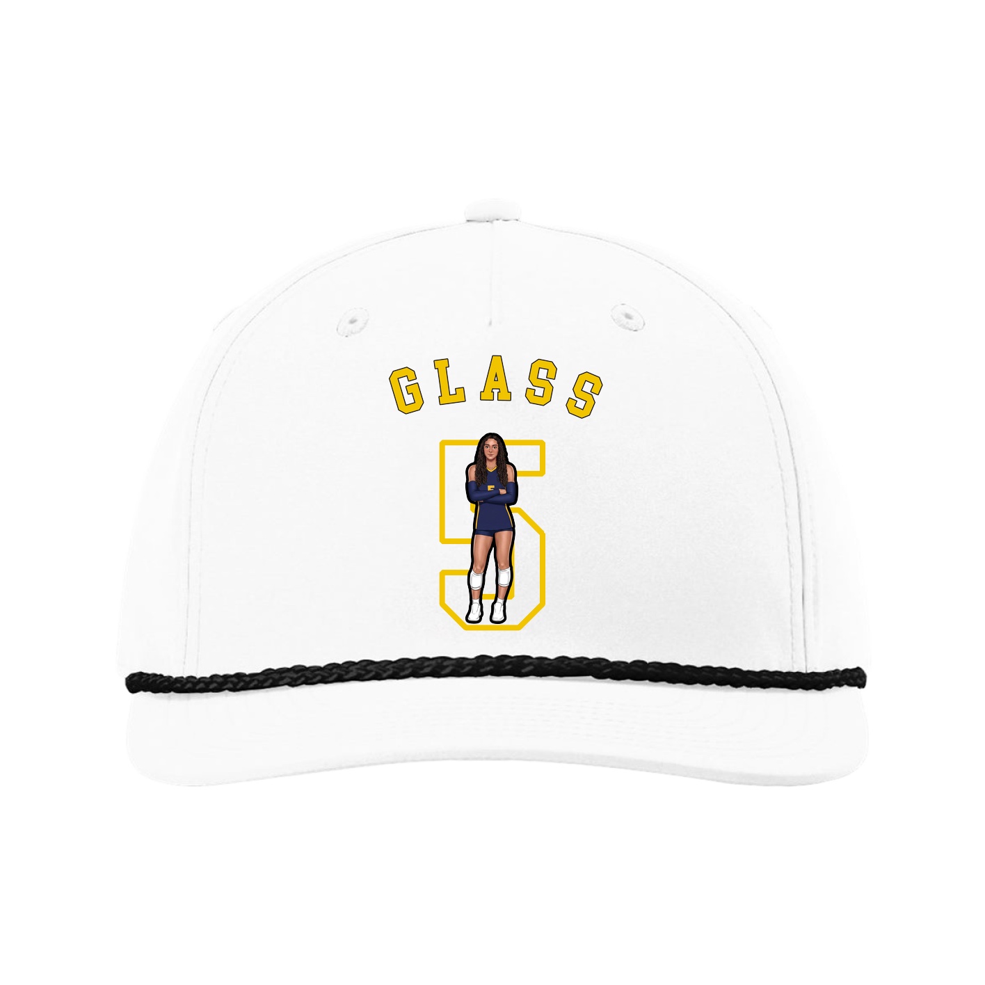 Five-Panel Classic Rope Cap — Shirsey Arch in White