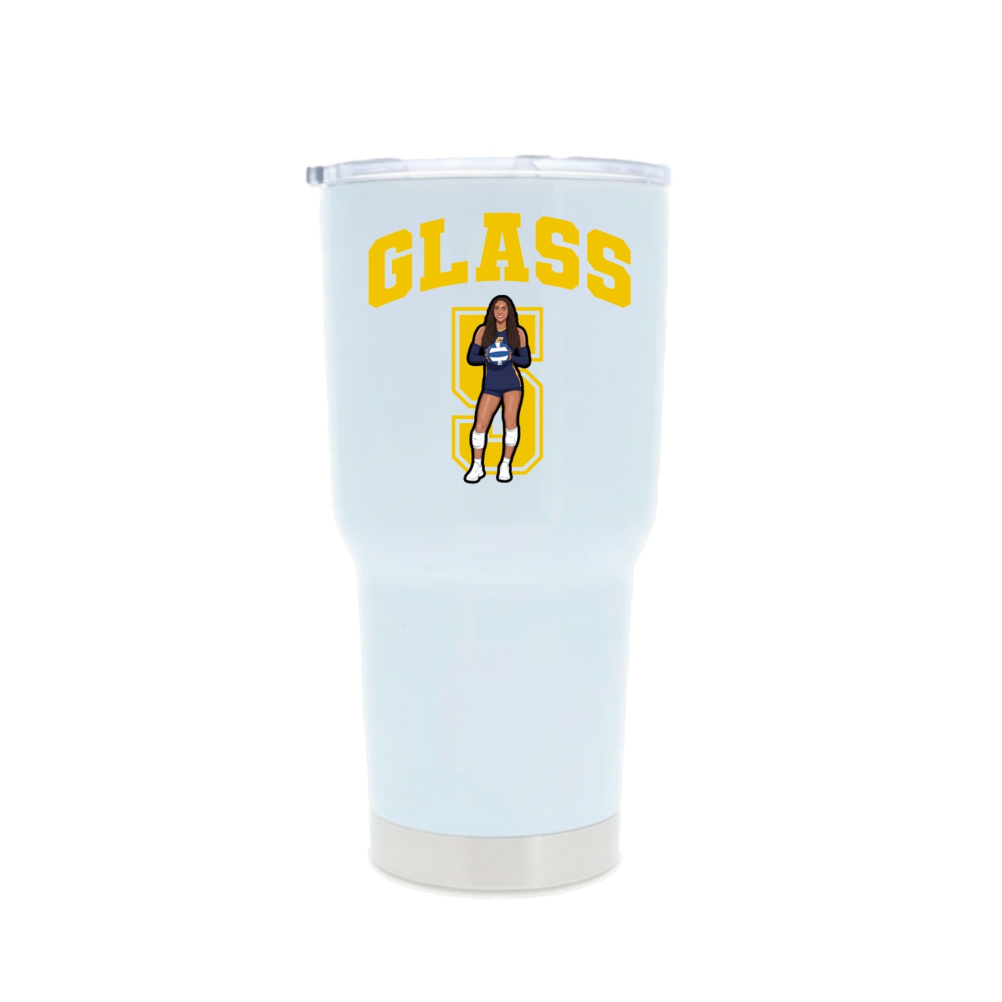 30oz Stainless Steel Tumbler — Number in White
