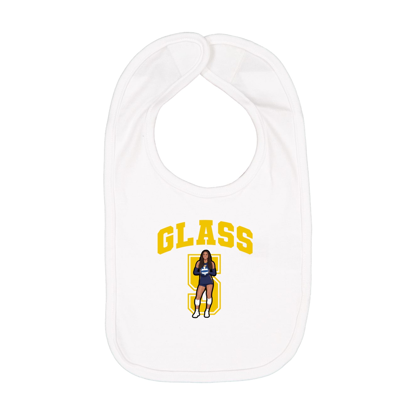 Infant Bib — Number in White