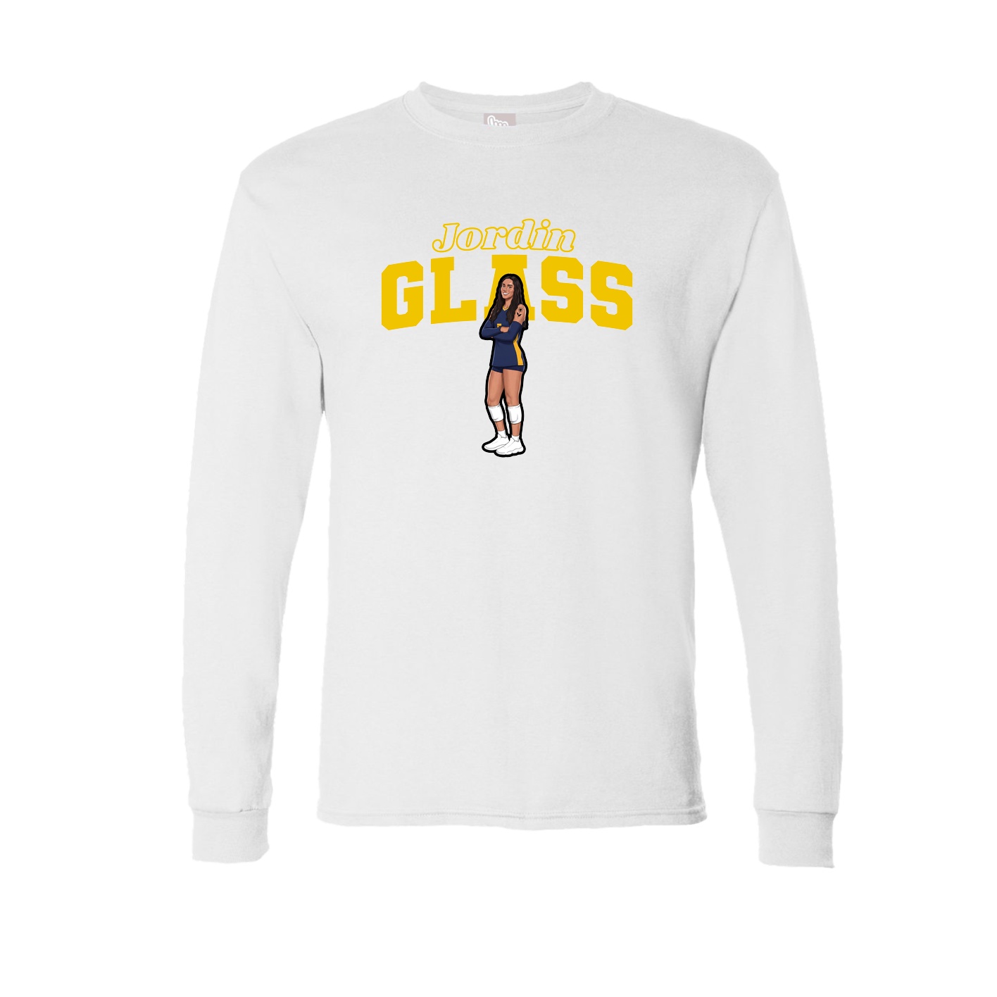 Long Sleeve Tee — Name Arch in White