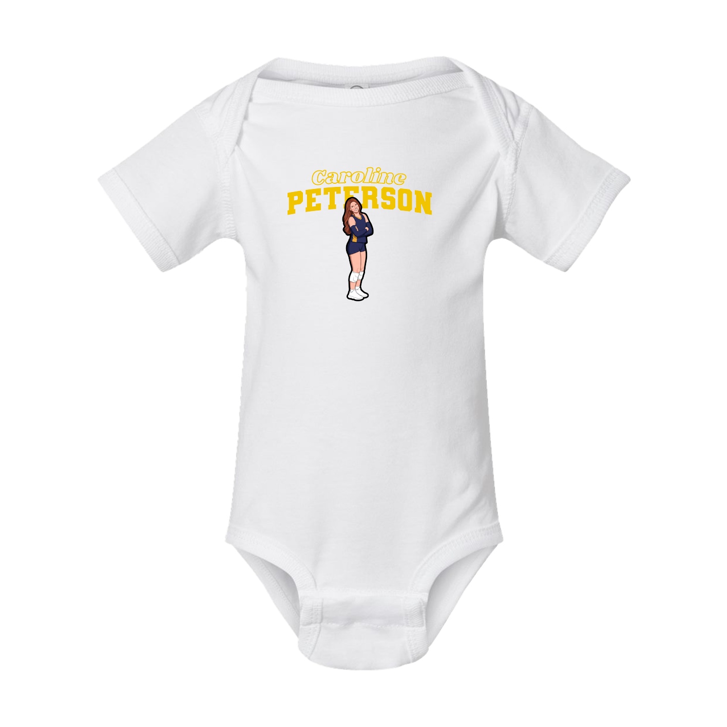 Baby Onesie — Name Arch in White