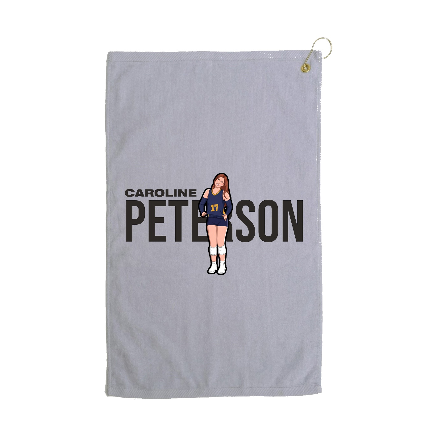 Golf Towel — Player Name in Grey