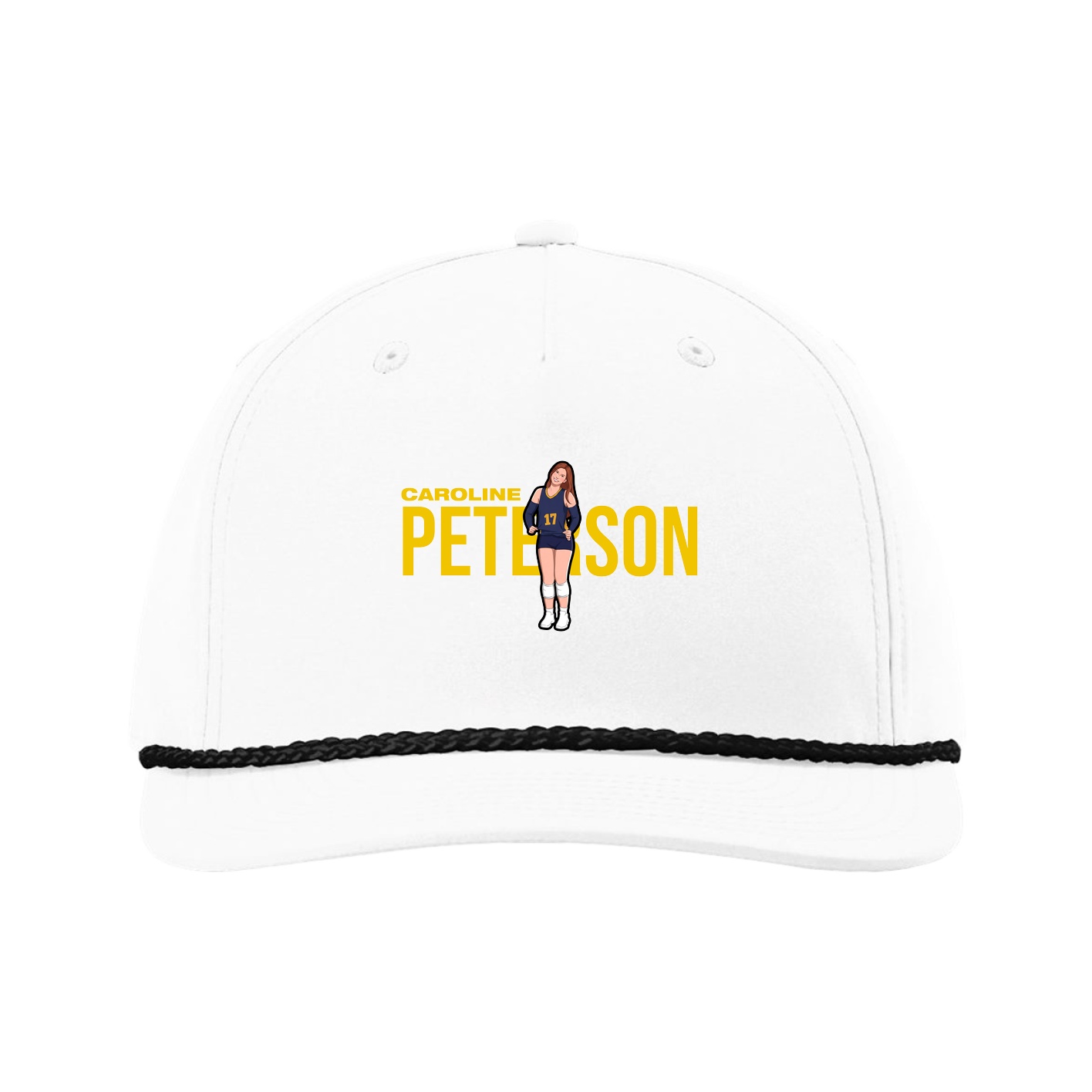 Five-Panel Classic Rope Cap — Player Name in White