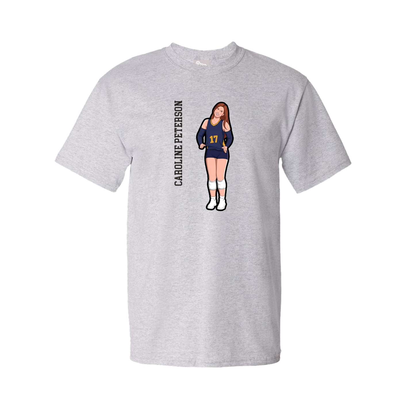 Tee — Name Vertical in Grey