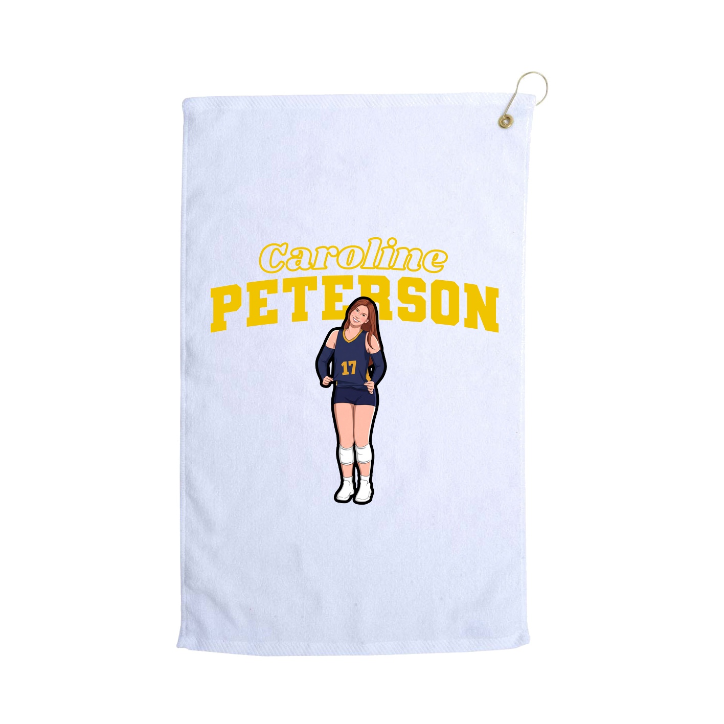 Golf Towel — Name Arch in White