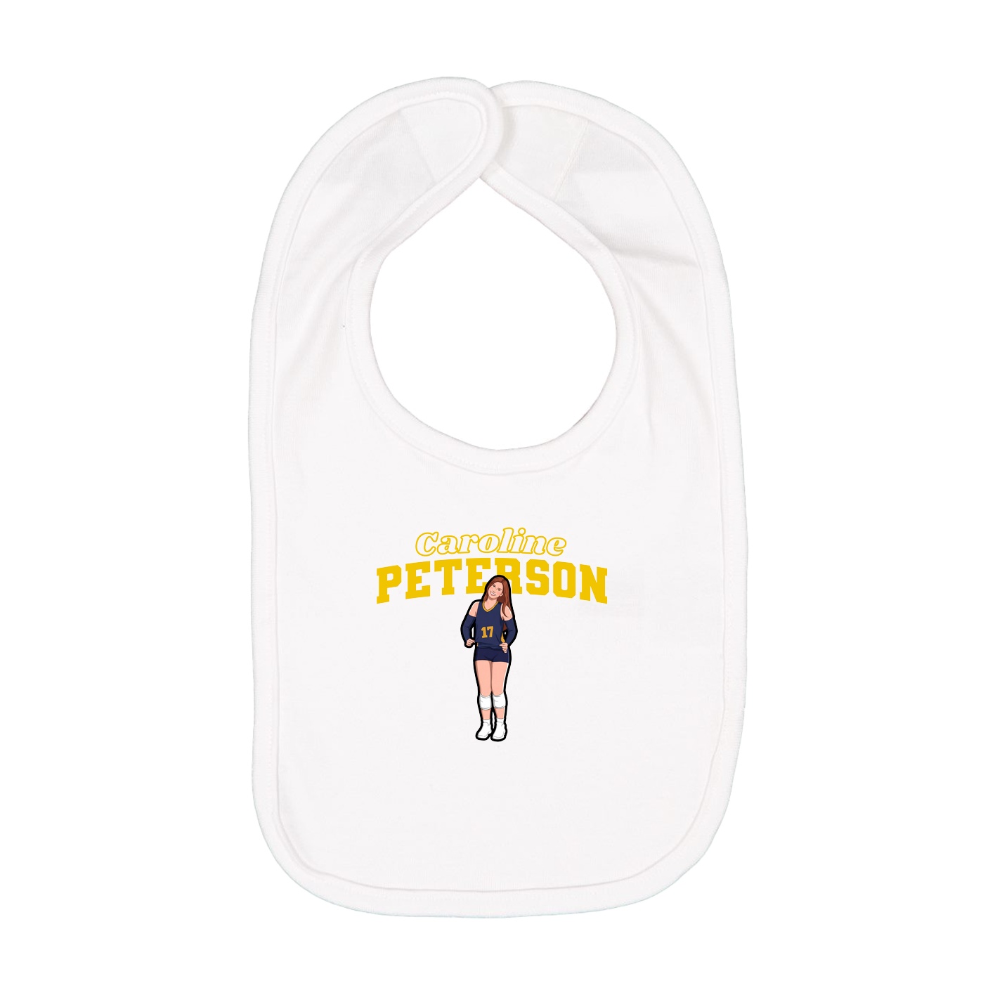 Infant Bib — Name Arch in White