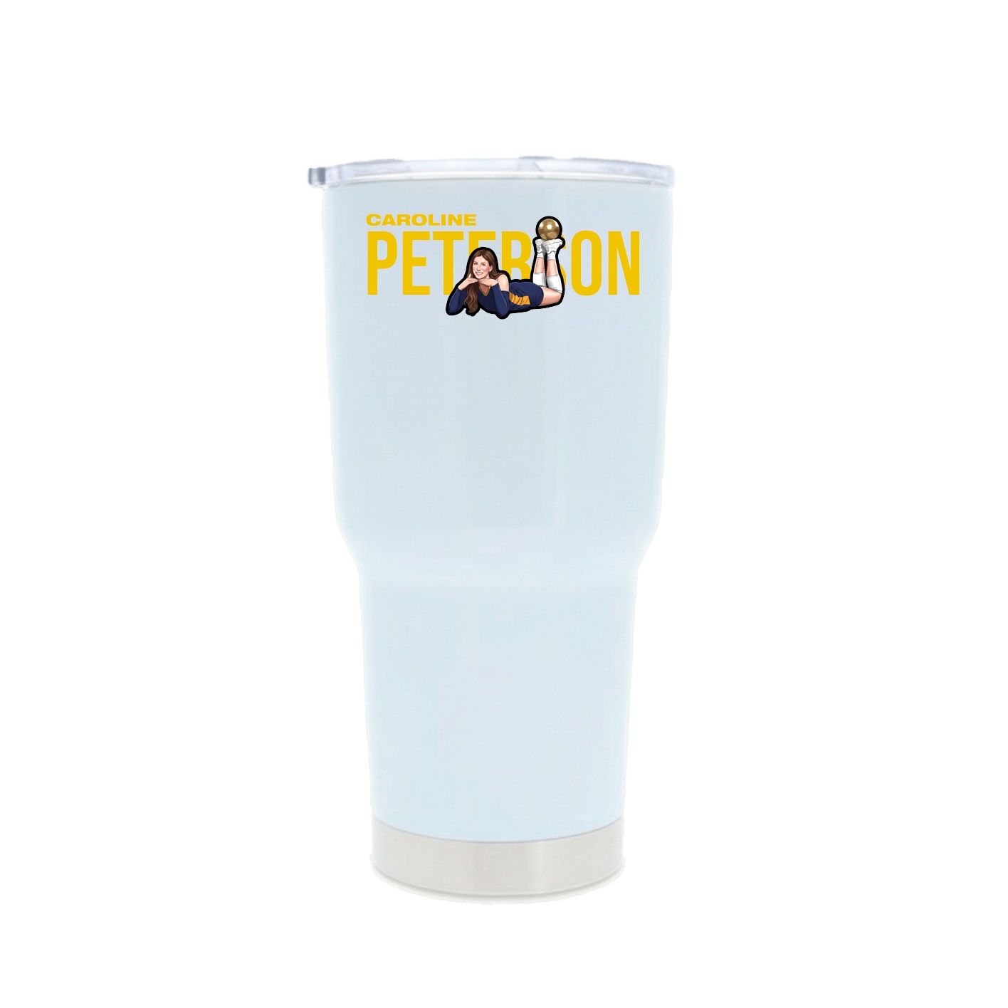 30oz Stainless Steel Tumbler — Player Name in White
