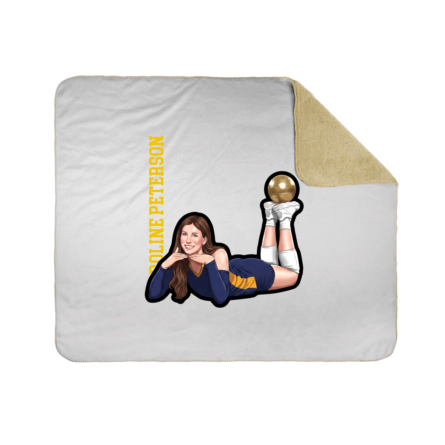 Throw Blanket — Name Vertical in White