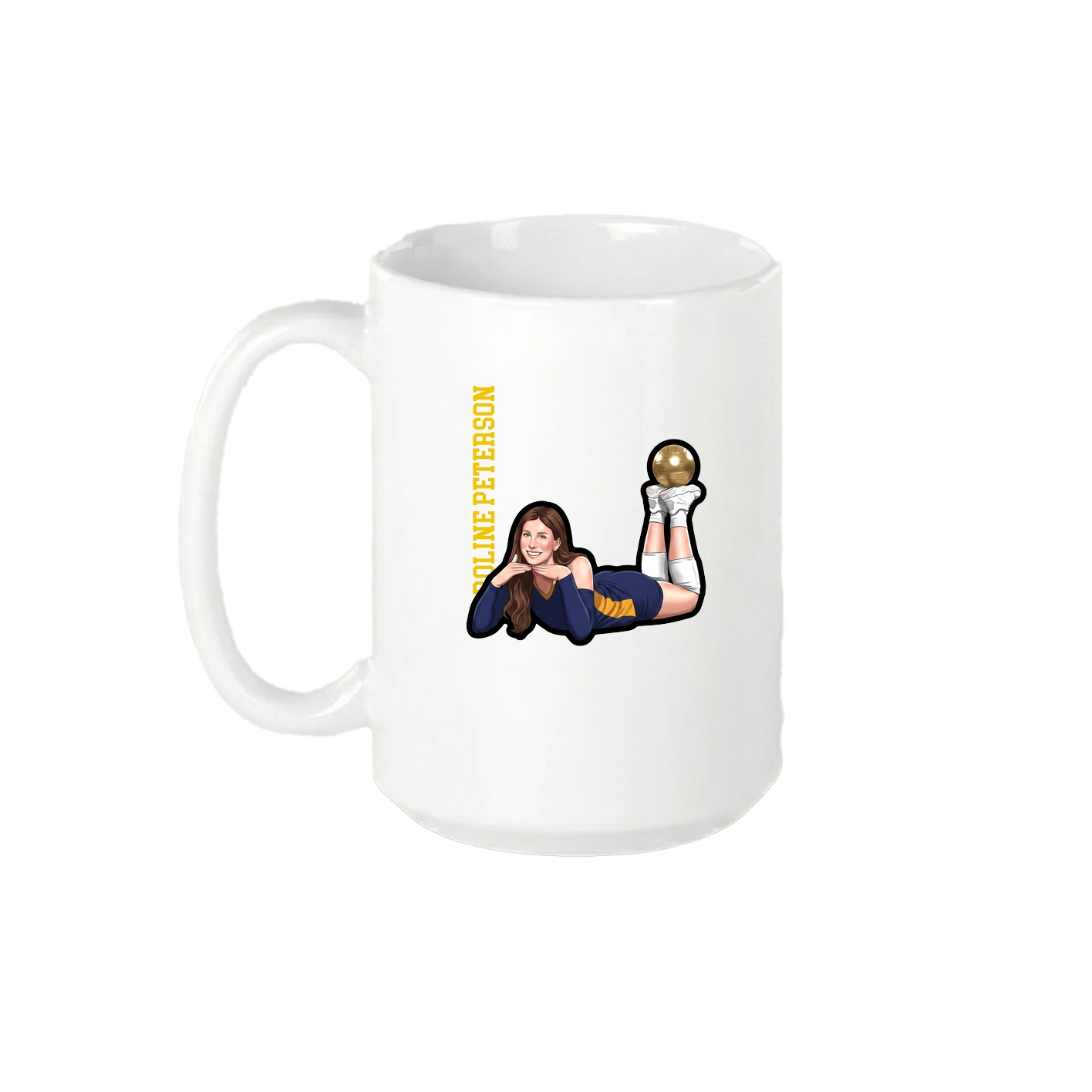 15oz Coffee Mug — Name Vertical in White