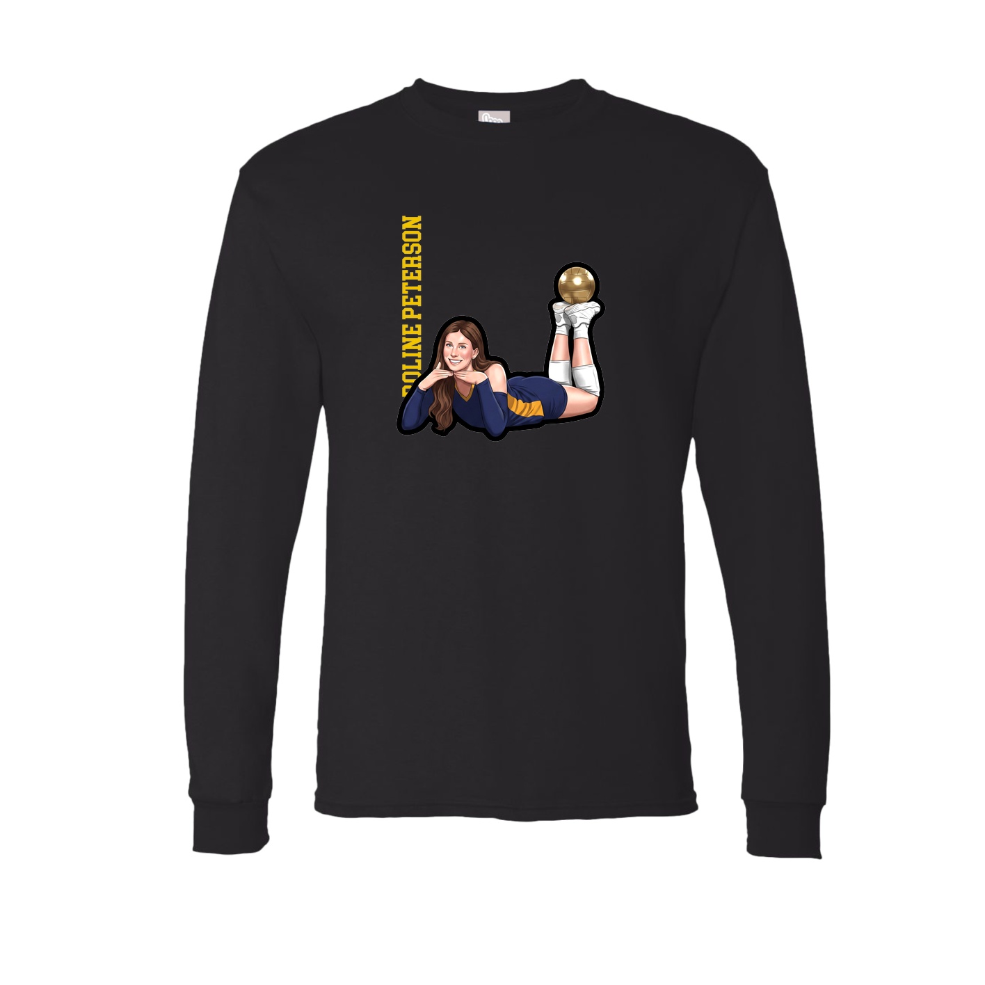 Long Sleeve Tee — Name Vertical in Black