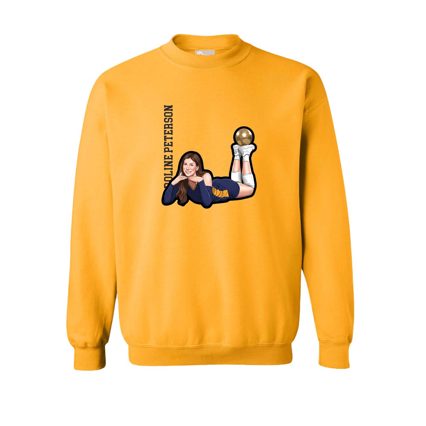 Fleece Crew — Name Vertical in Gold