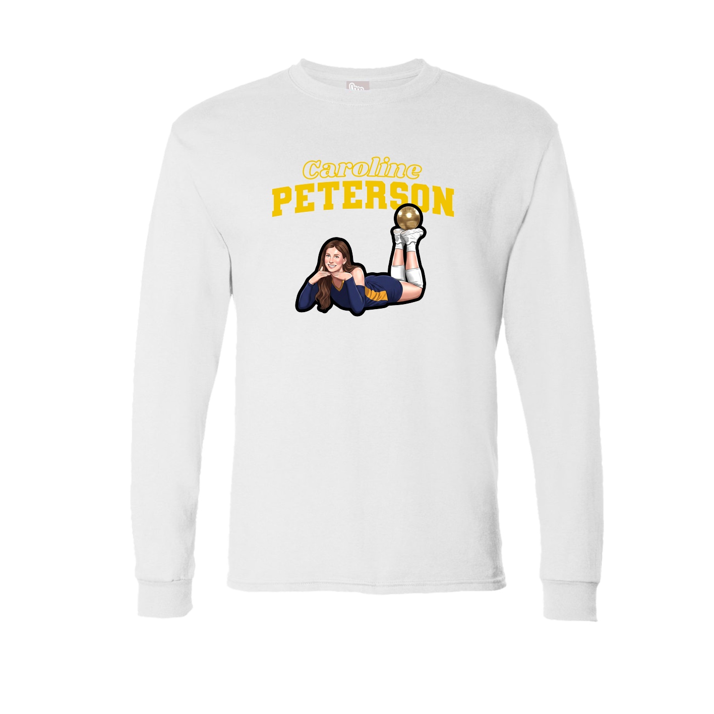 Long Sleeve Tee — Name Arch in White
