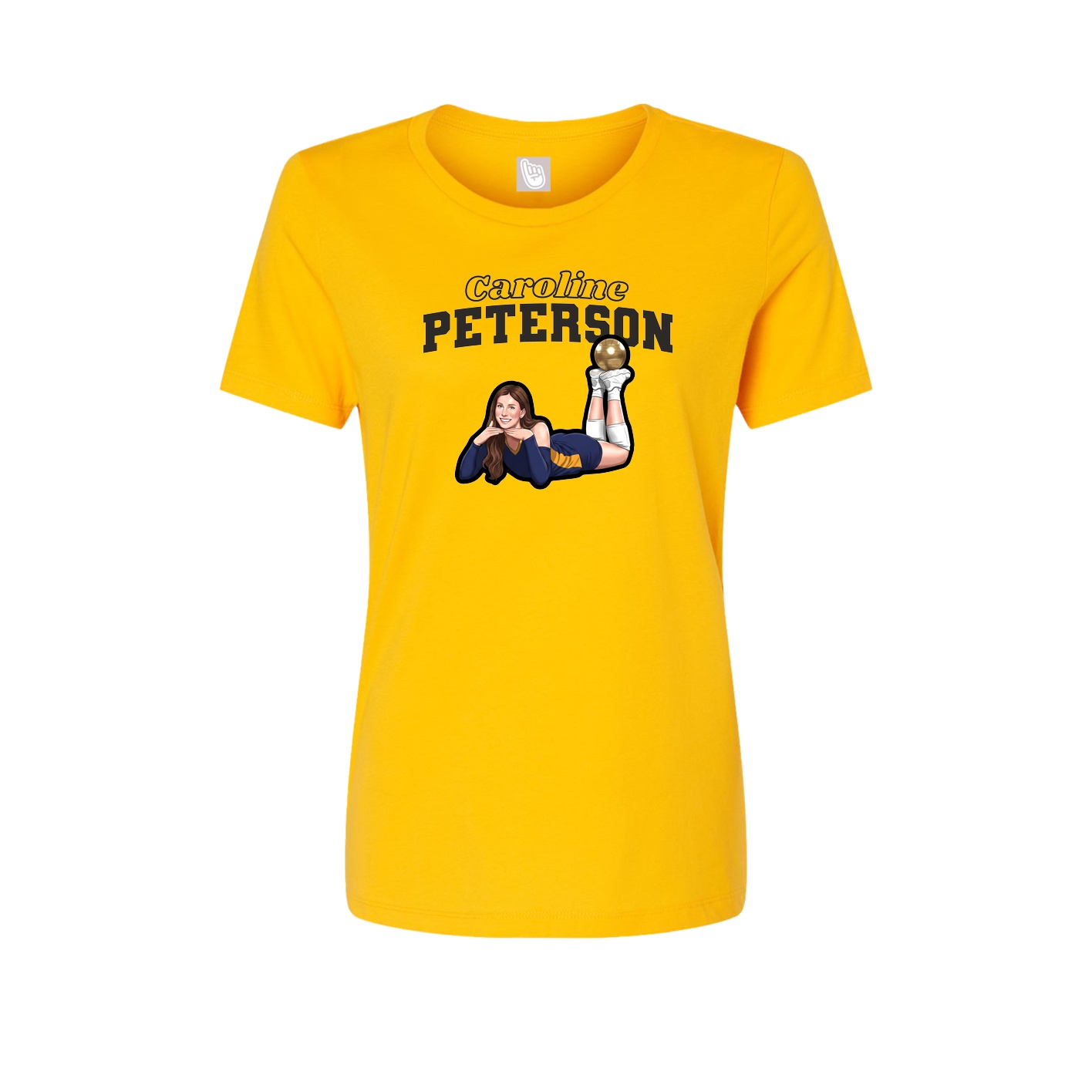 Fitted Women's Tee — Name Arch in Gold