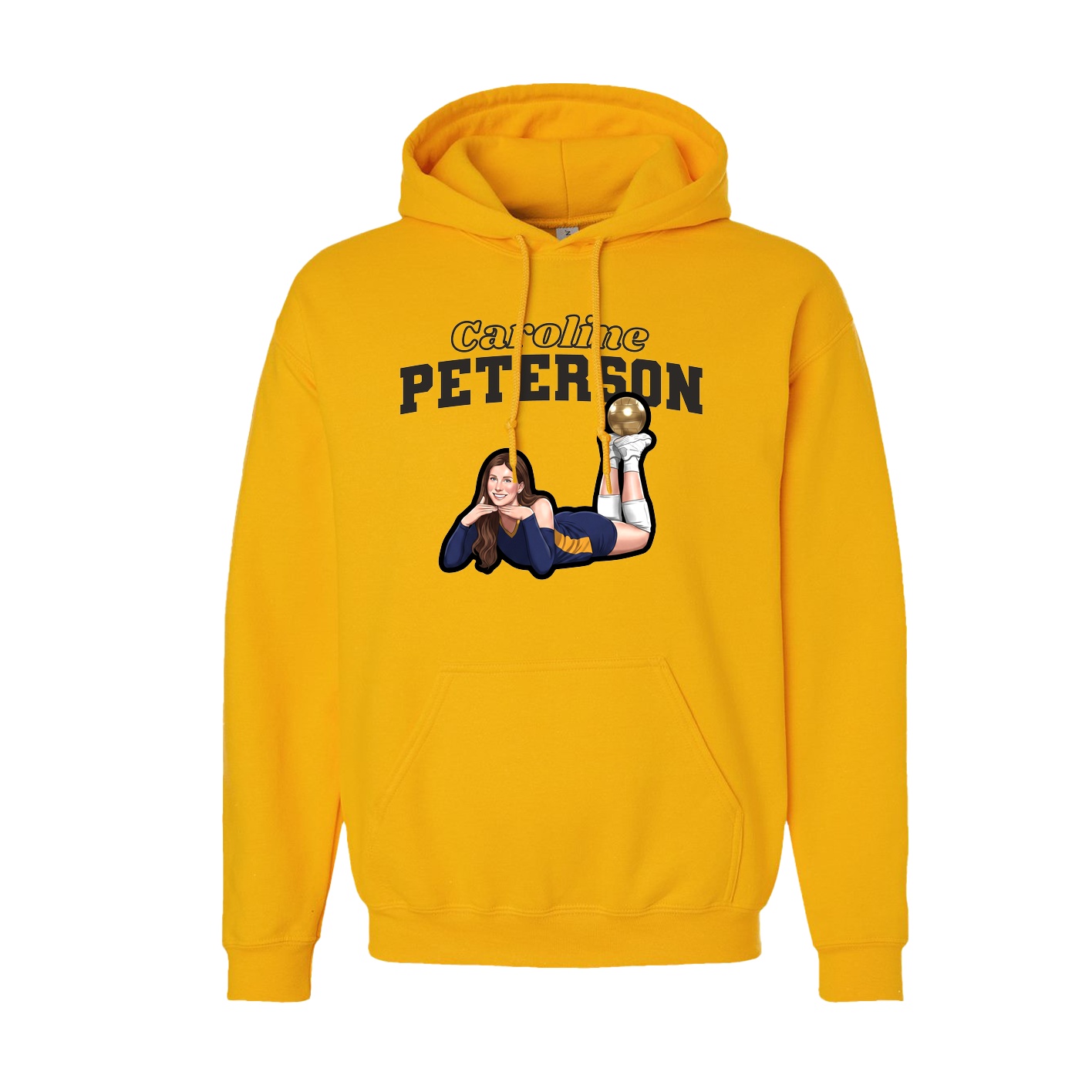 Youth Hoodie — Name Arch in Gold