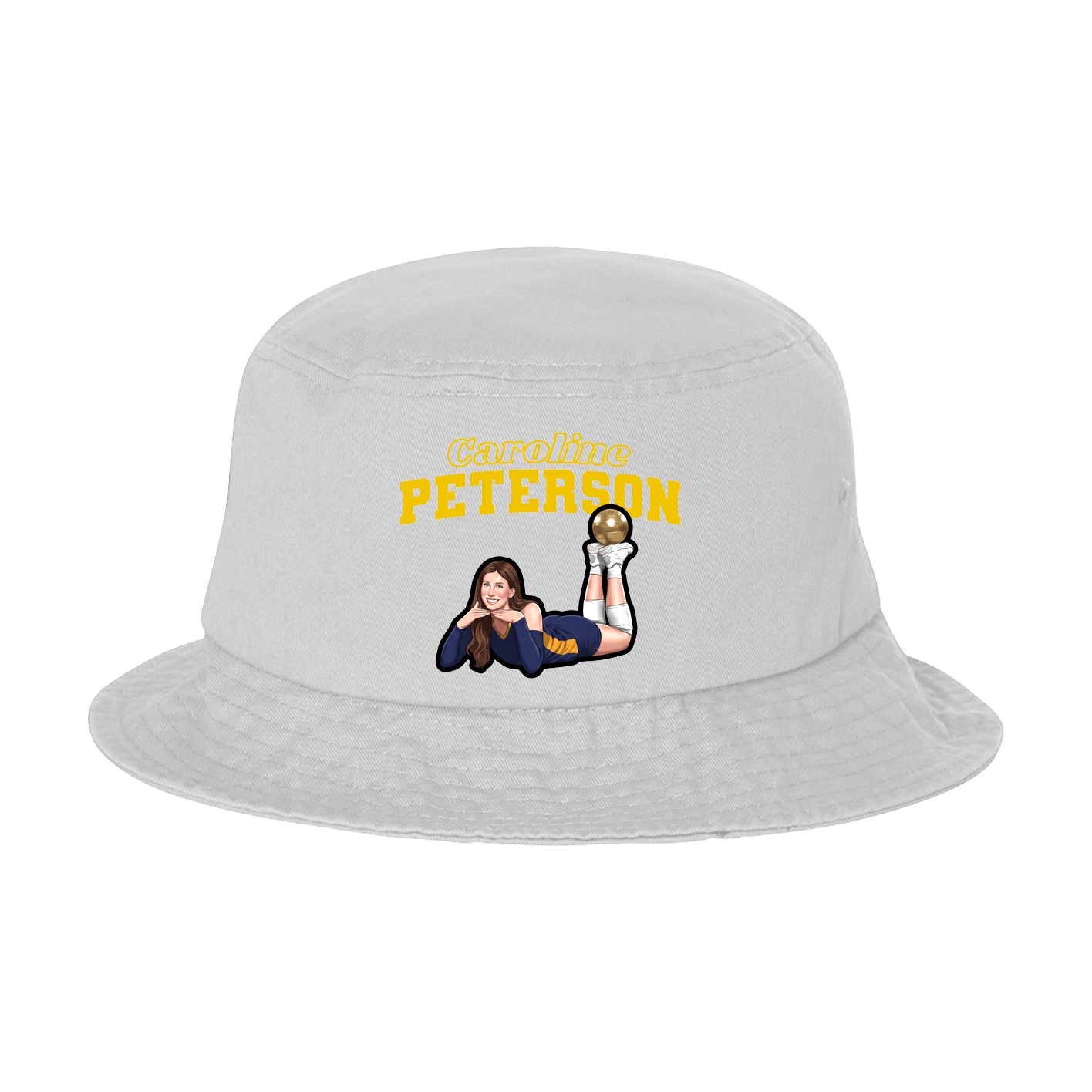 Bucket Cap — Name Arch in White