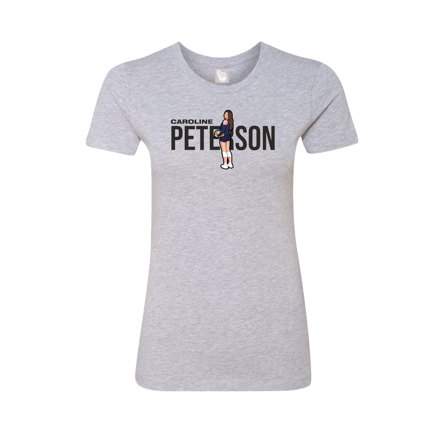 Fitted Women's Tee — Player Name in Grey