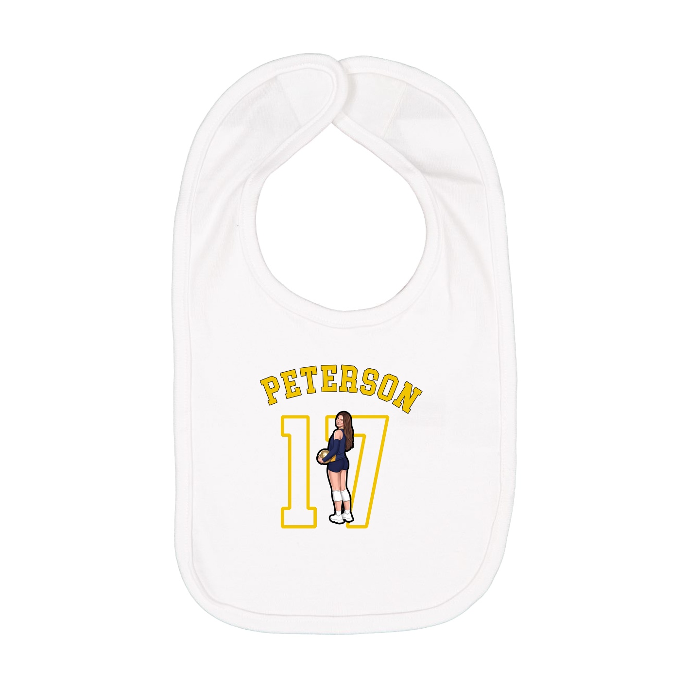 Infant Bib — Shirsey Arch in White