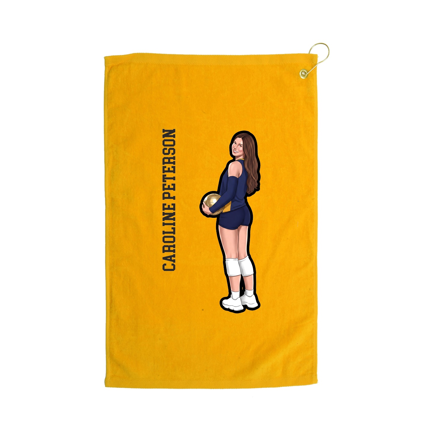 Golf Towel — Name Vertical in Gold