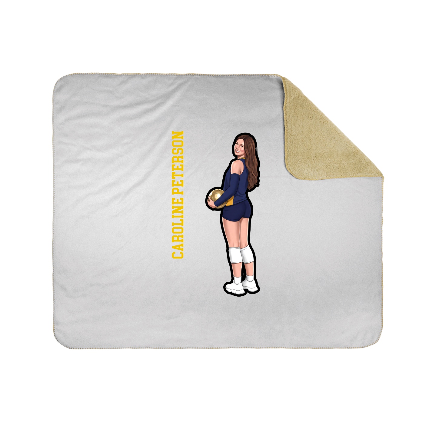 Throw Blanket — Name Vertical in White