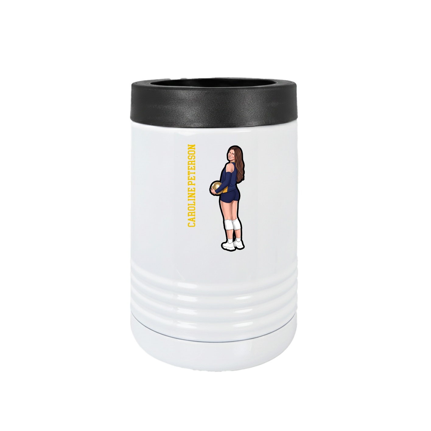Beverage Holder — Name Vertical in White