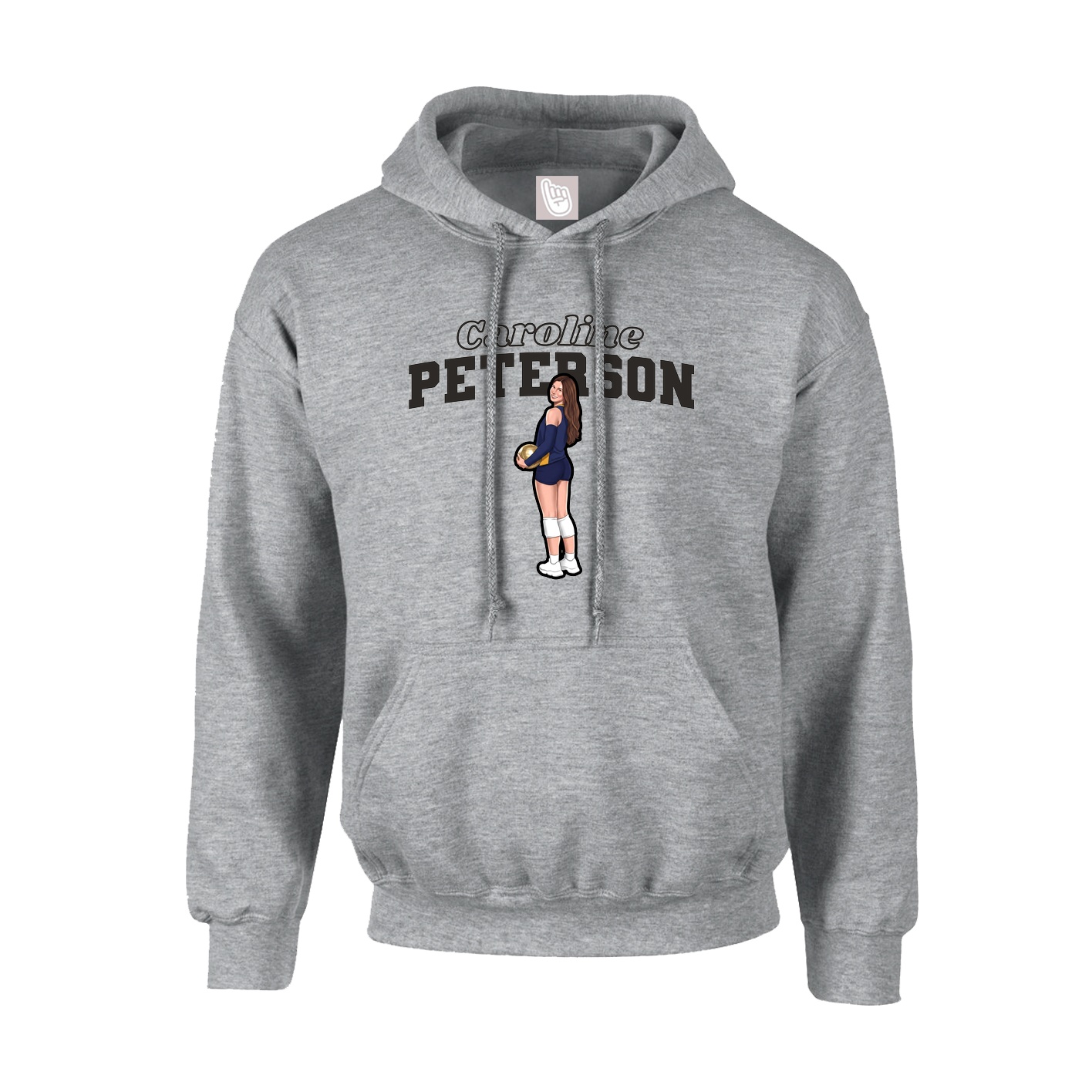 Hoodie — Name Arch in Grey
