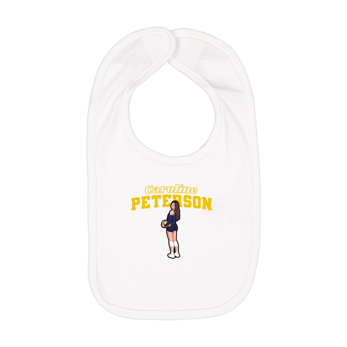 Infant Bib — Name Arch in White