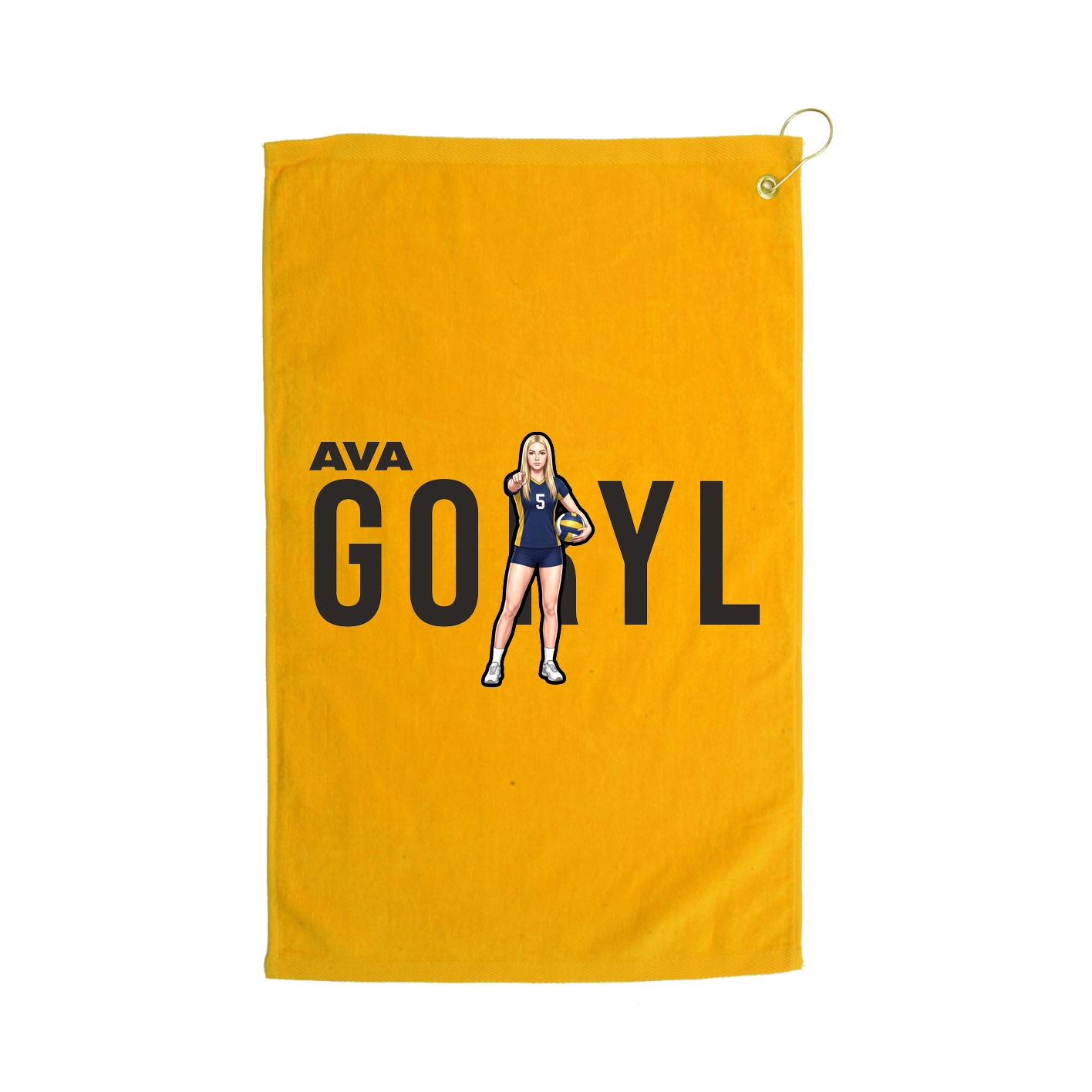 Golf Towel — Player Name in Gold