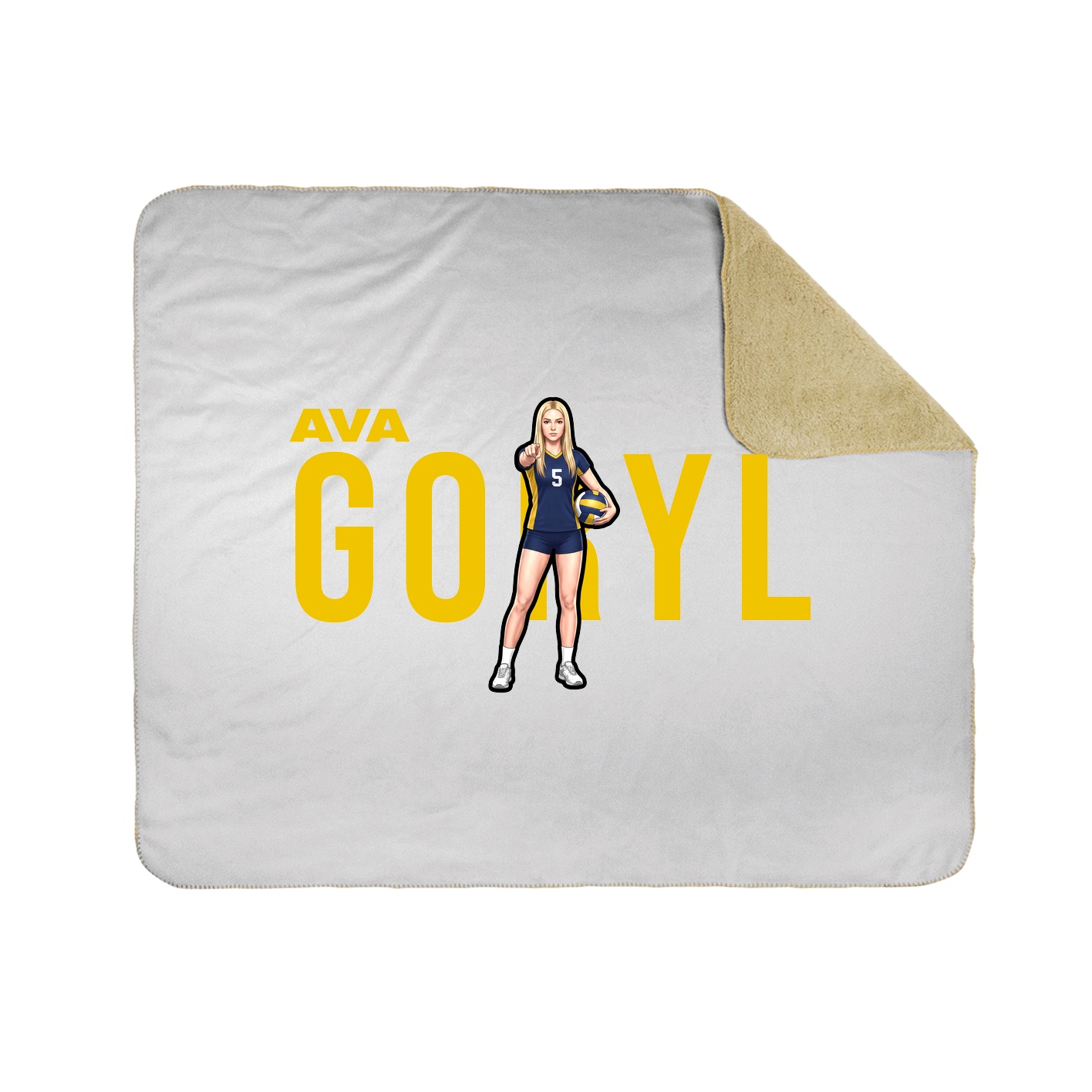 Throw Blanket — Player Name in White