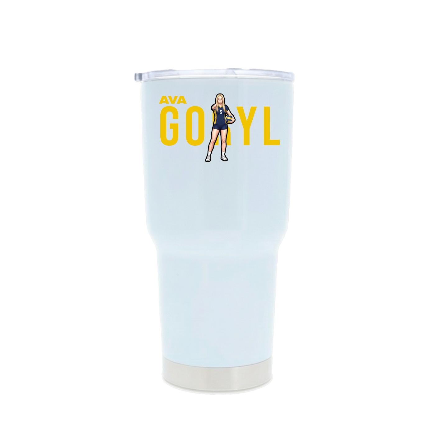 30oz Stainless Steel Tumbler — Player Name in White