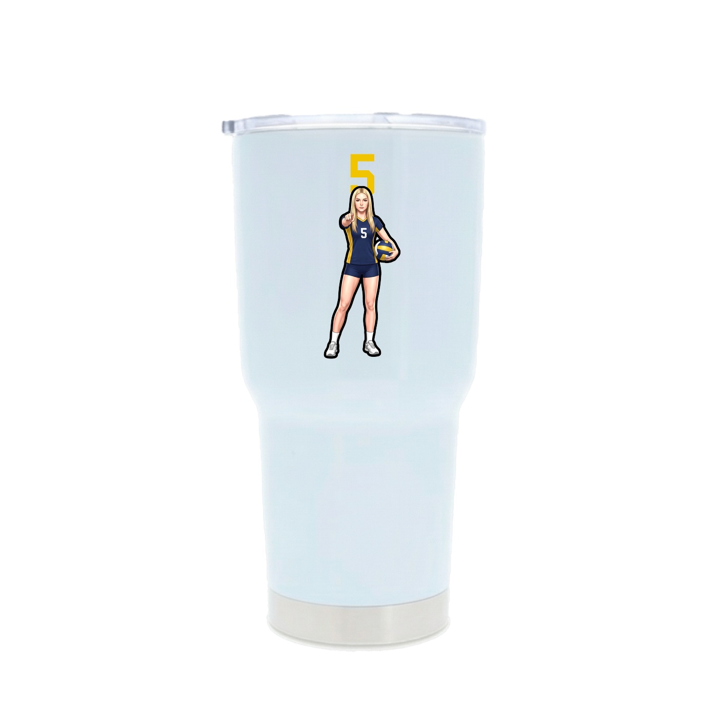 30oz Stainless Steel Tumbler — Number Top in White