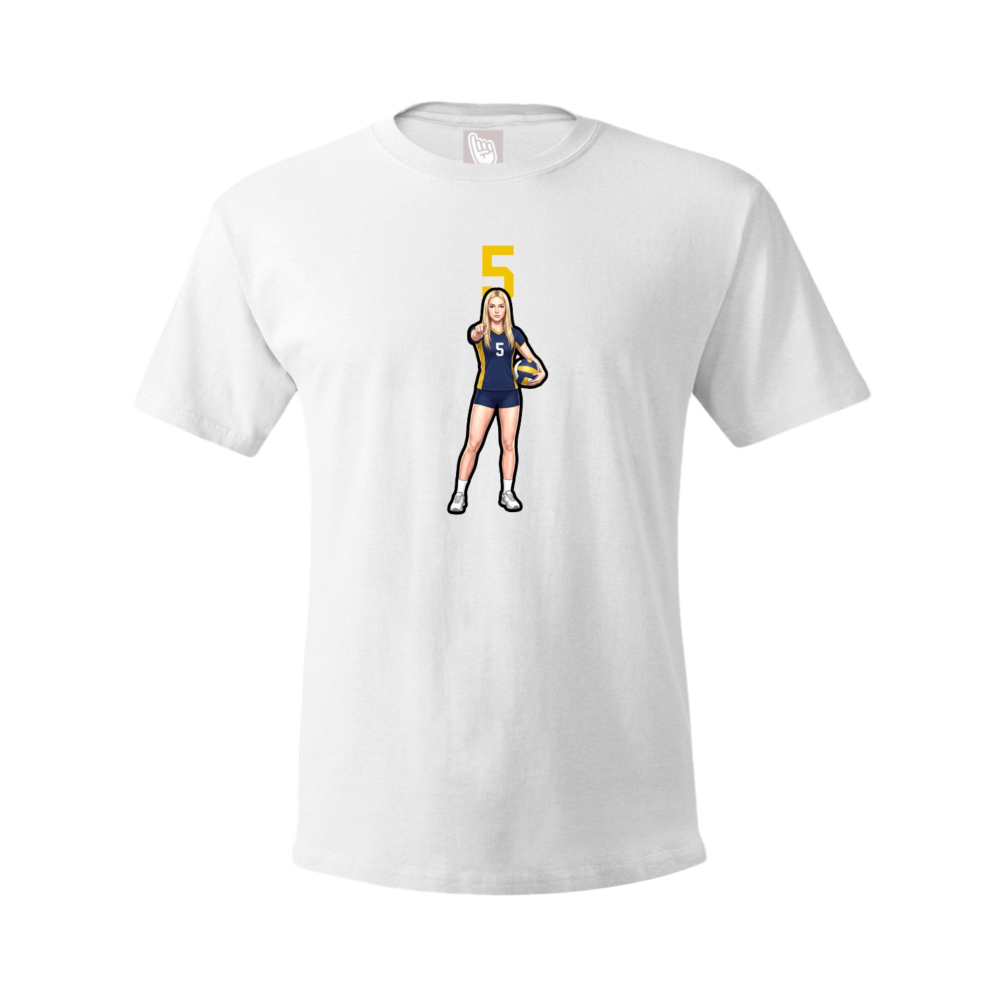 Youth Tee — Number Top in White