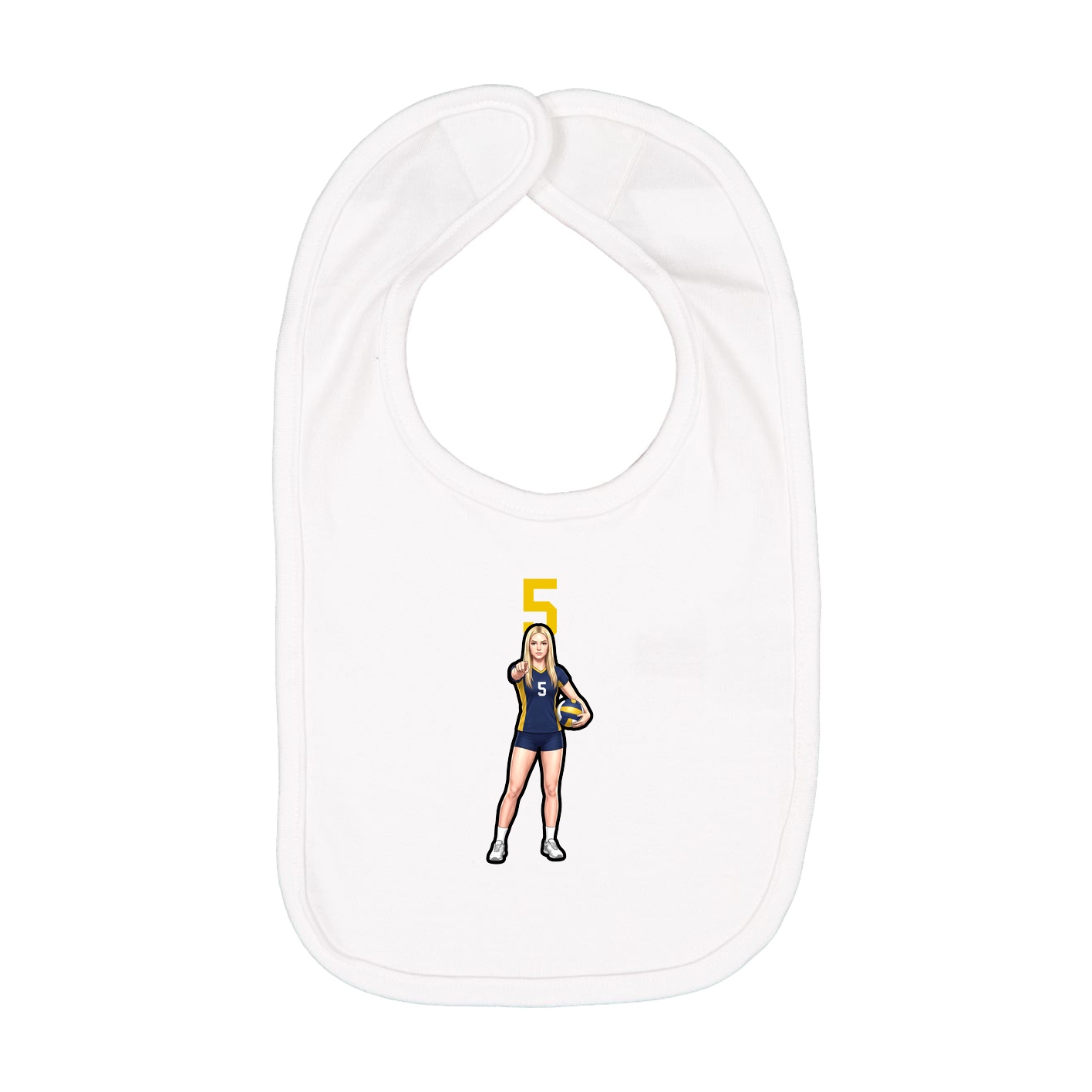 Infant Bib — Number Top in White