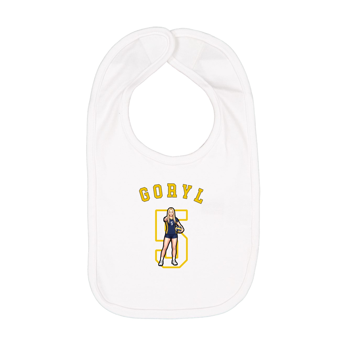 Infant Bib — Shirsey Arch in White