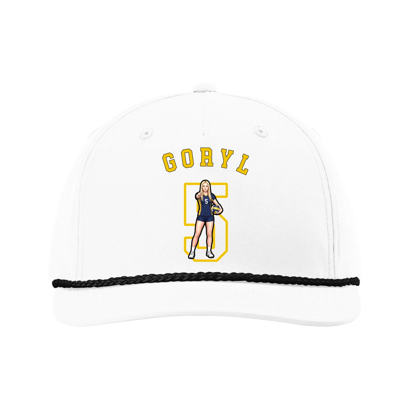 Five-Panel Classic Rope Cap — Shirsey Arch in White
