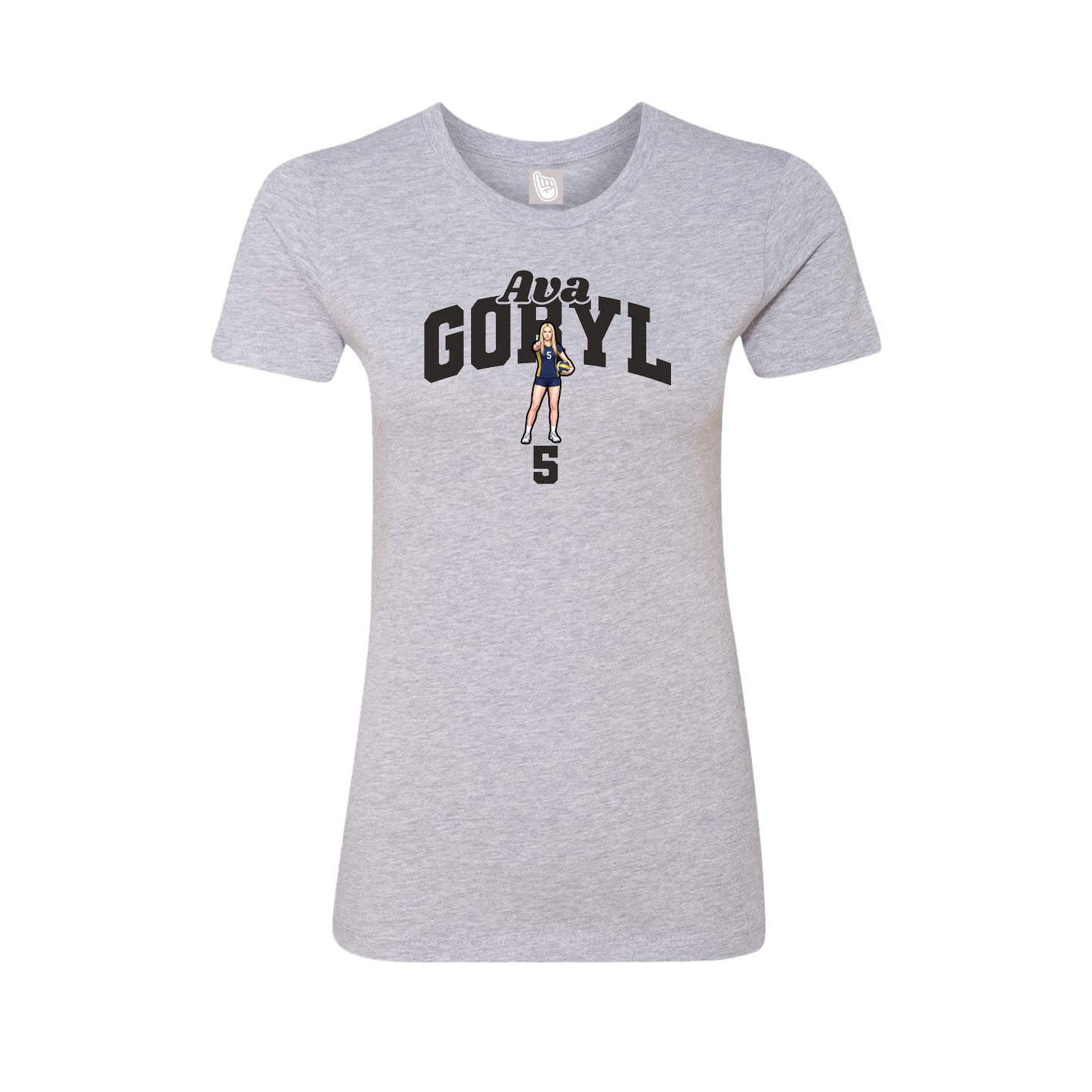 Fitted Women's Tee — Signature Arch in Grey