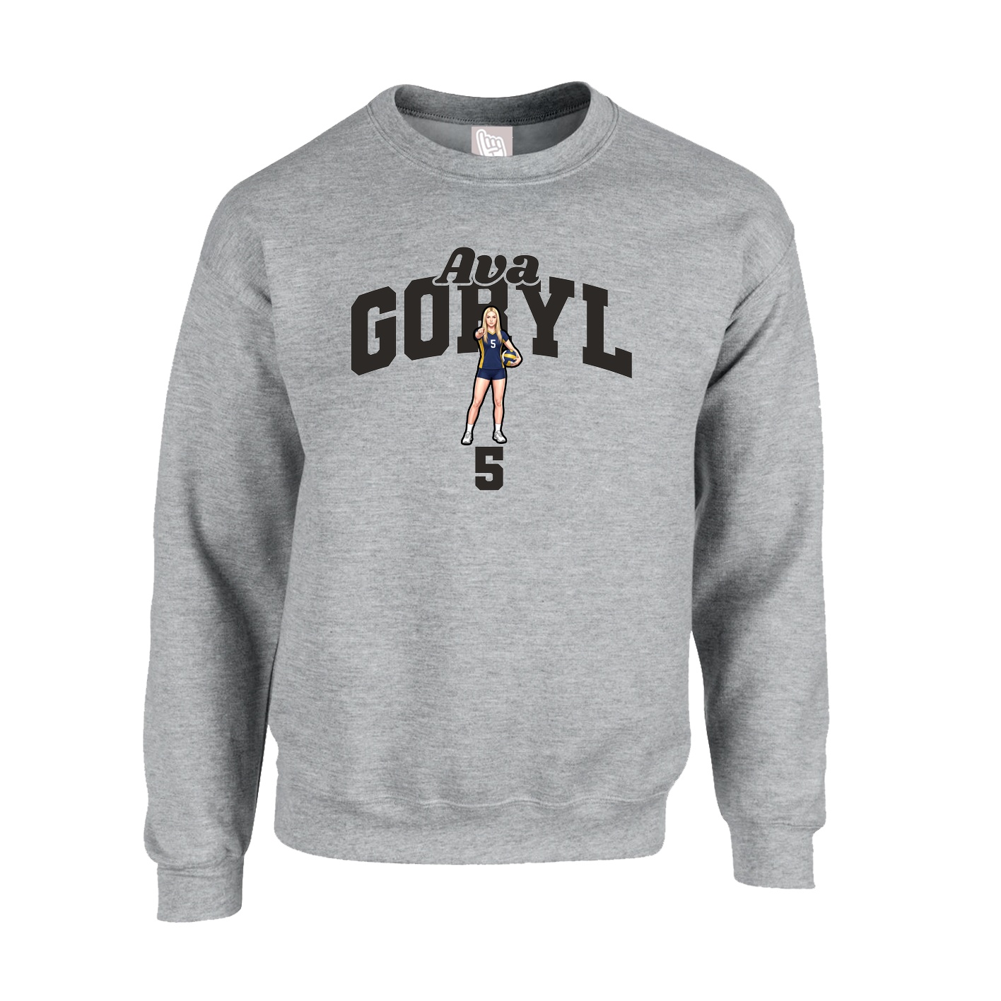 Fleece Crew — Signature Arch in Grey