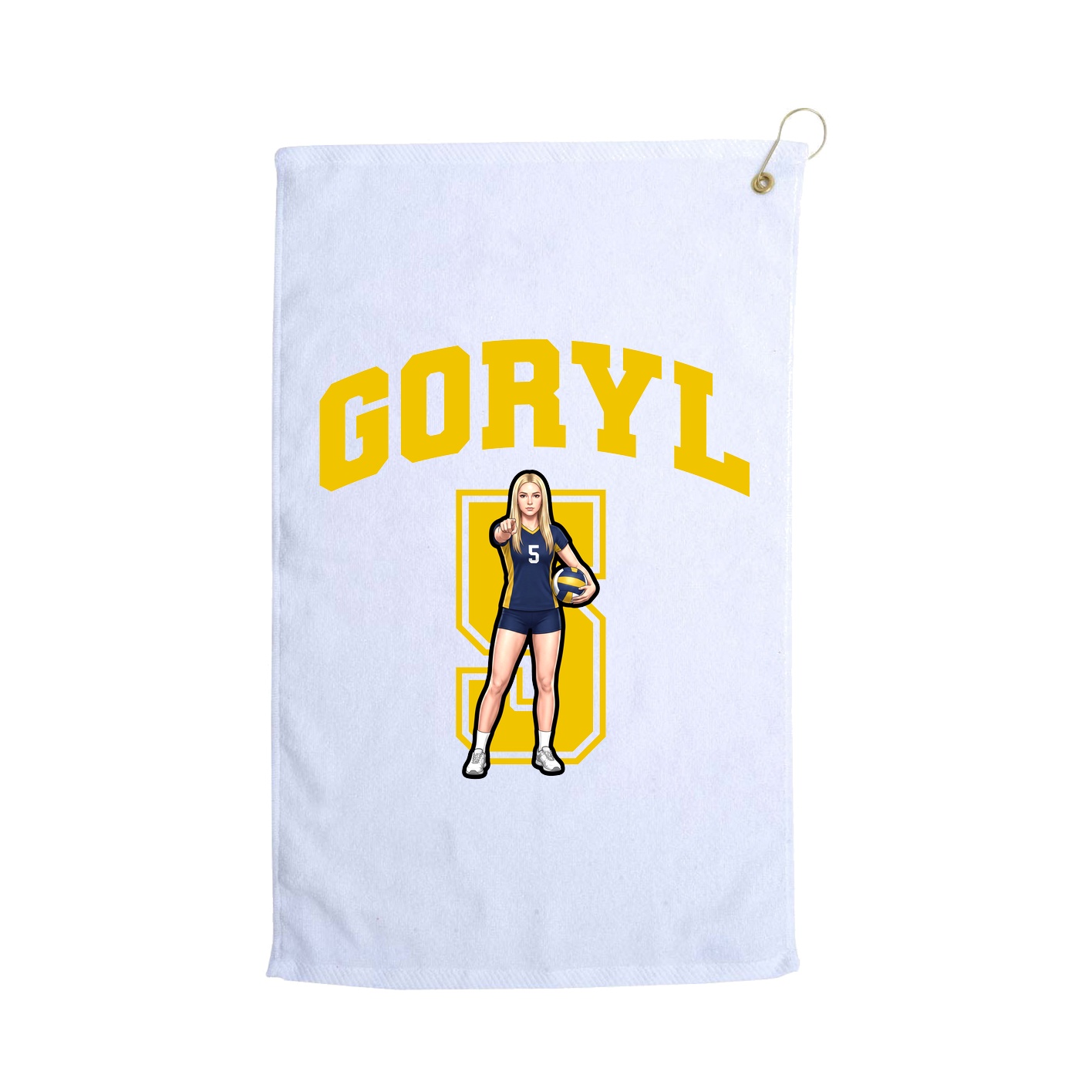 Golf Towel — Number in White
