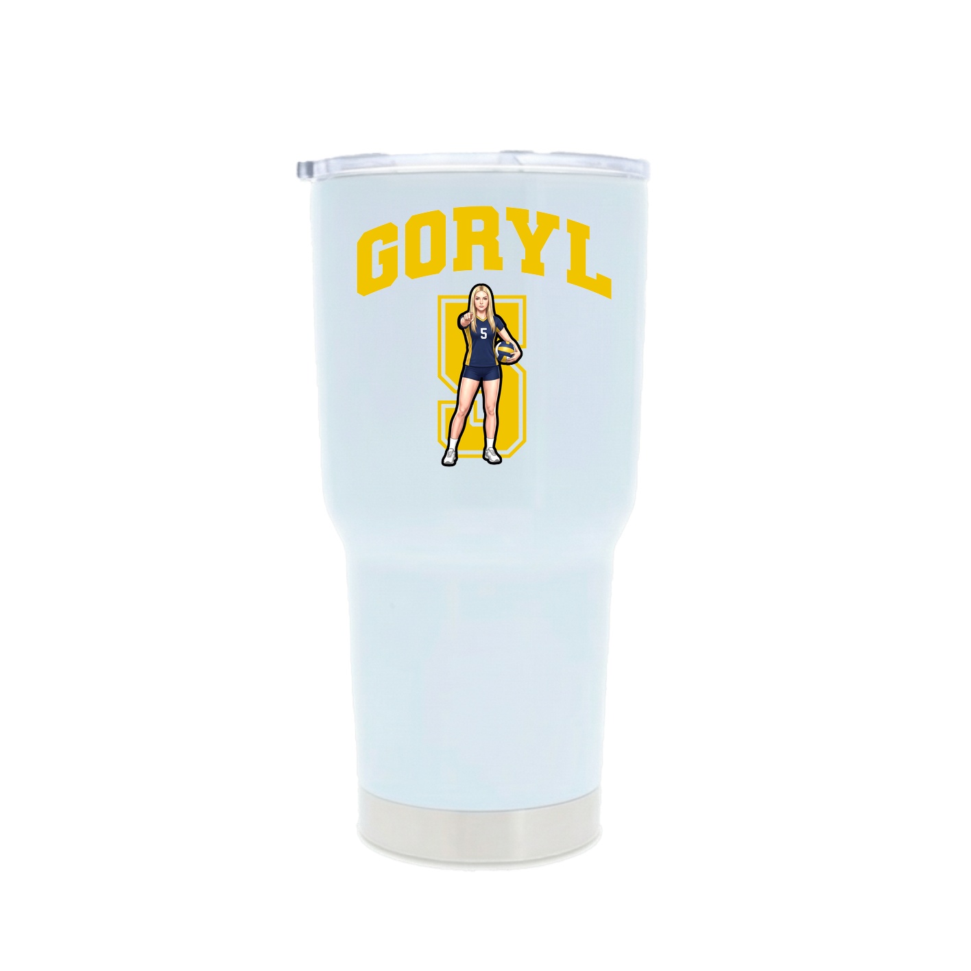 30oz Stainless Steel Tumbler — Number in White