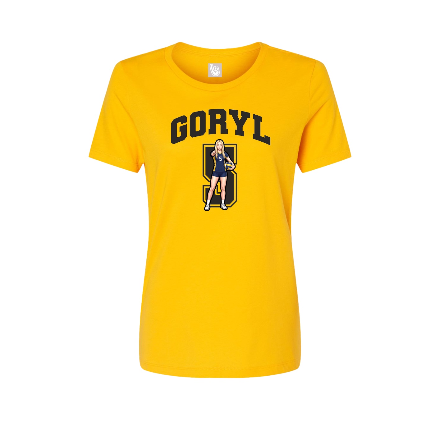 Fitted Women's Tee — Number in Gold