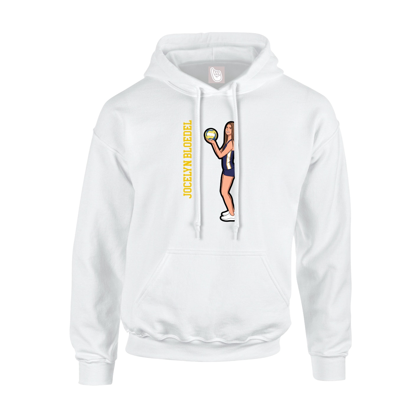 Hoodie — Name Vertical in White