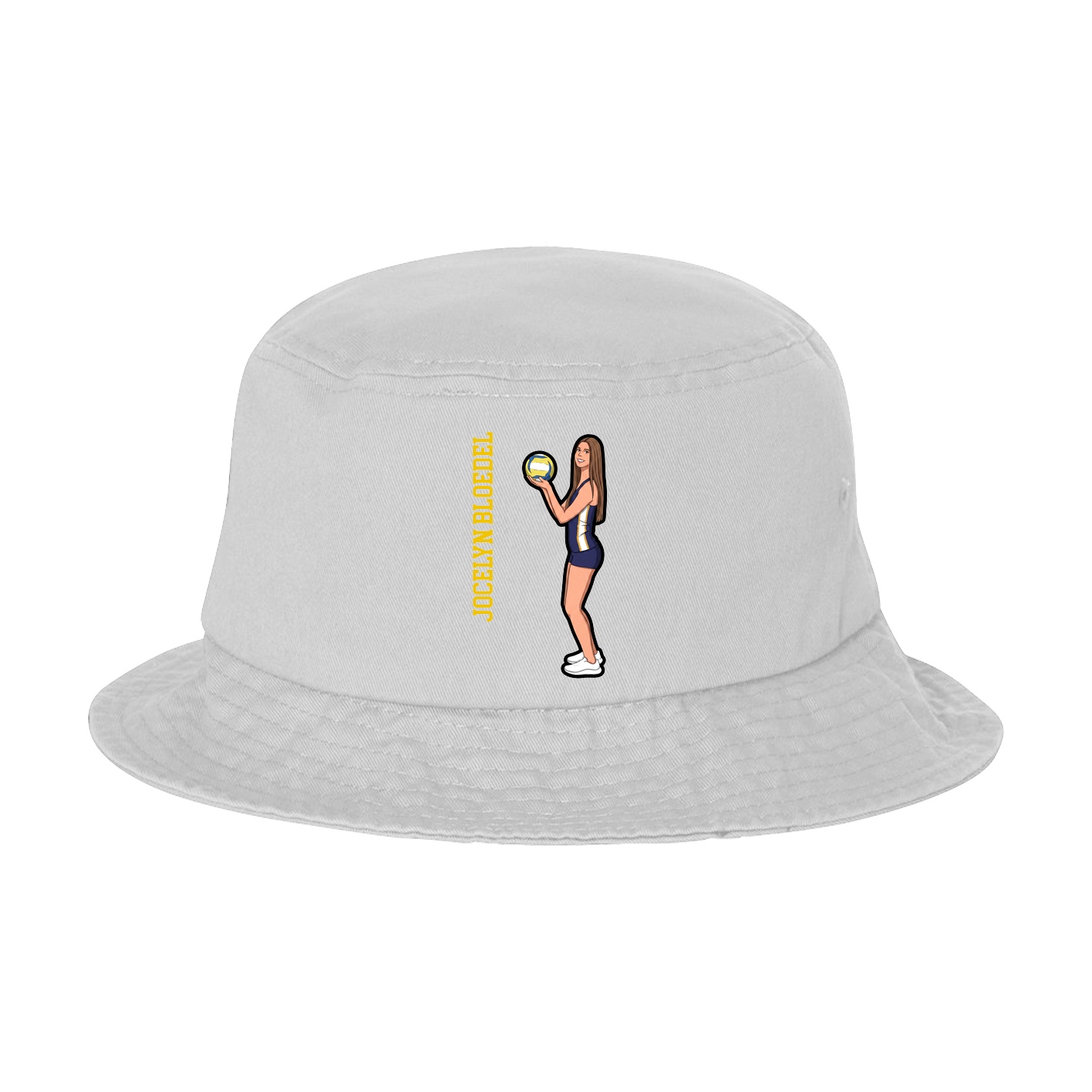 Bucket Cap — Name Vertical in White