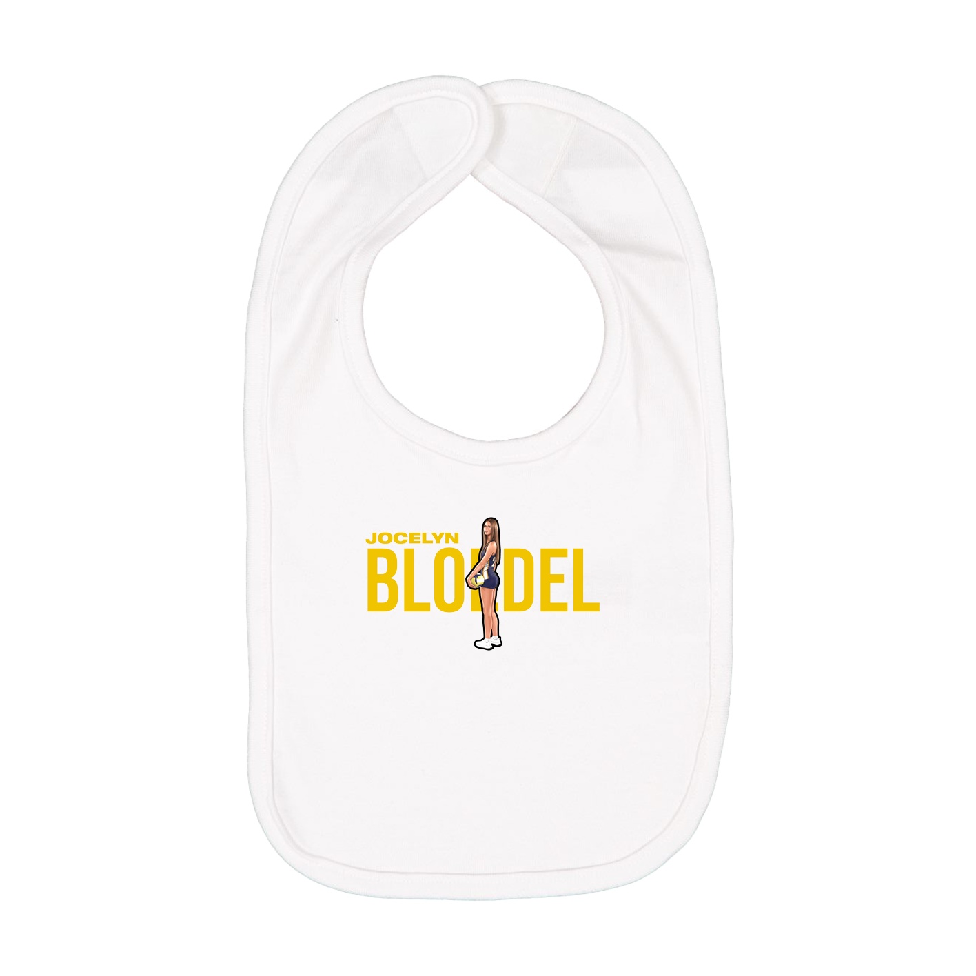 Infant Bib — Player Name in White