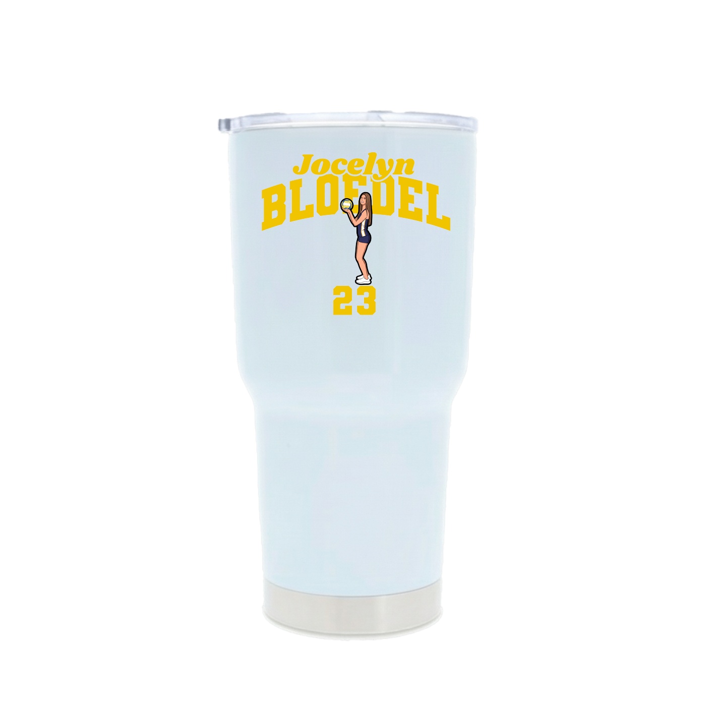 30oz Stainless Steel Tumbler — Signature Arch in White