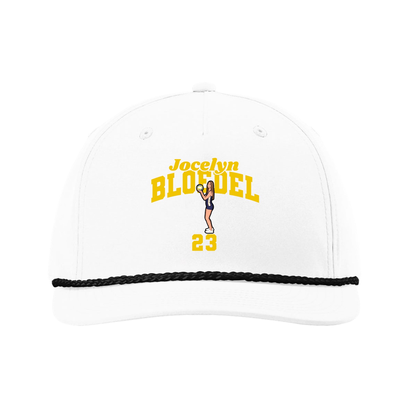 Five-Panel Classic Rope Cap — Signature Arch in White