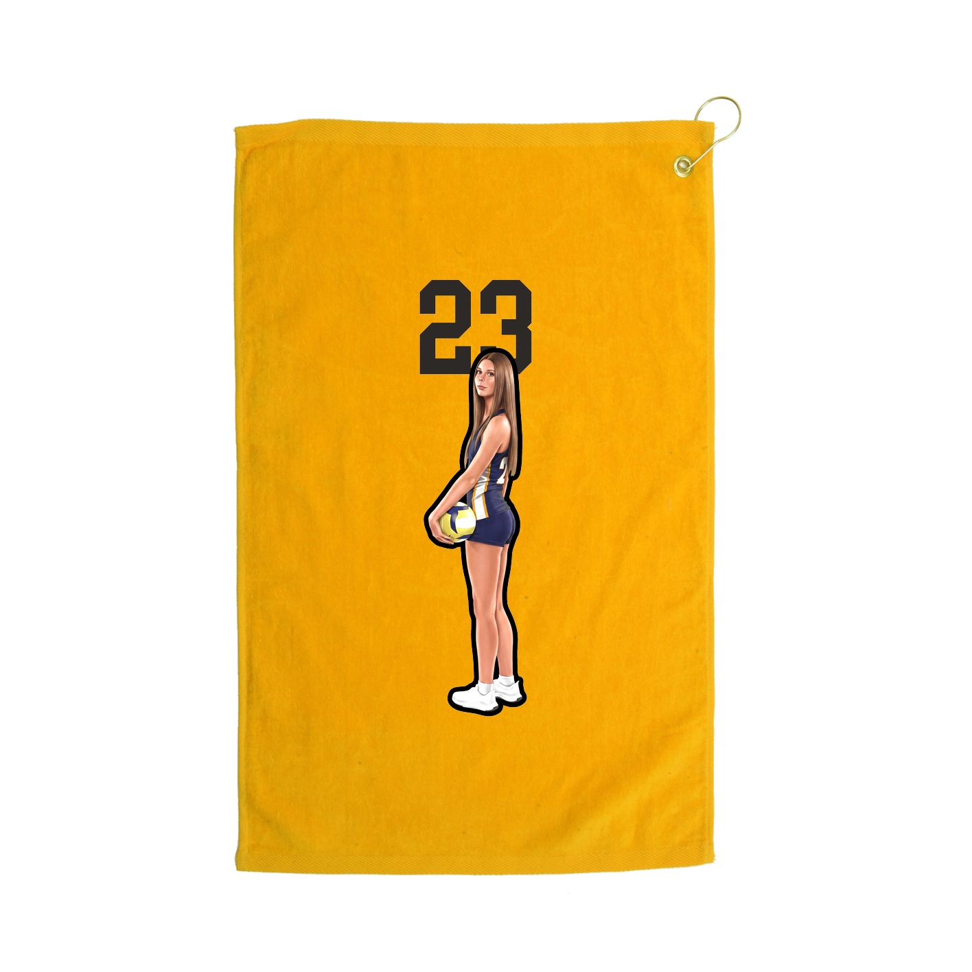 Golf Towel — Number Top in Gold