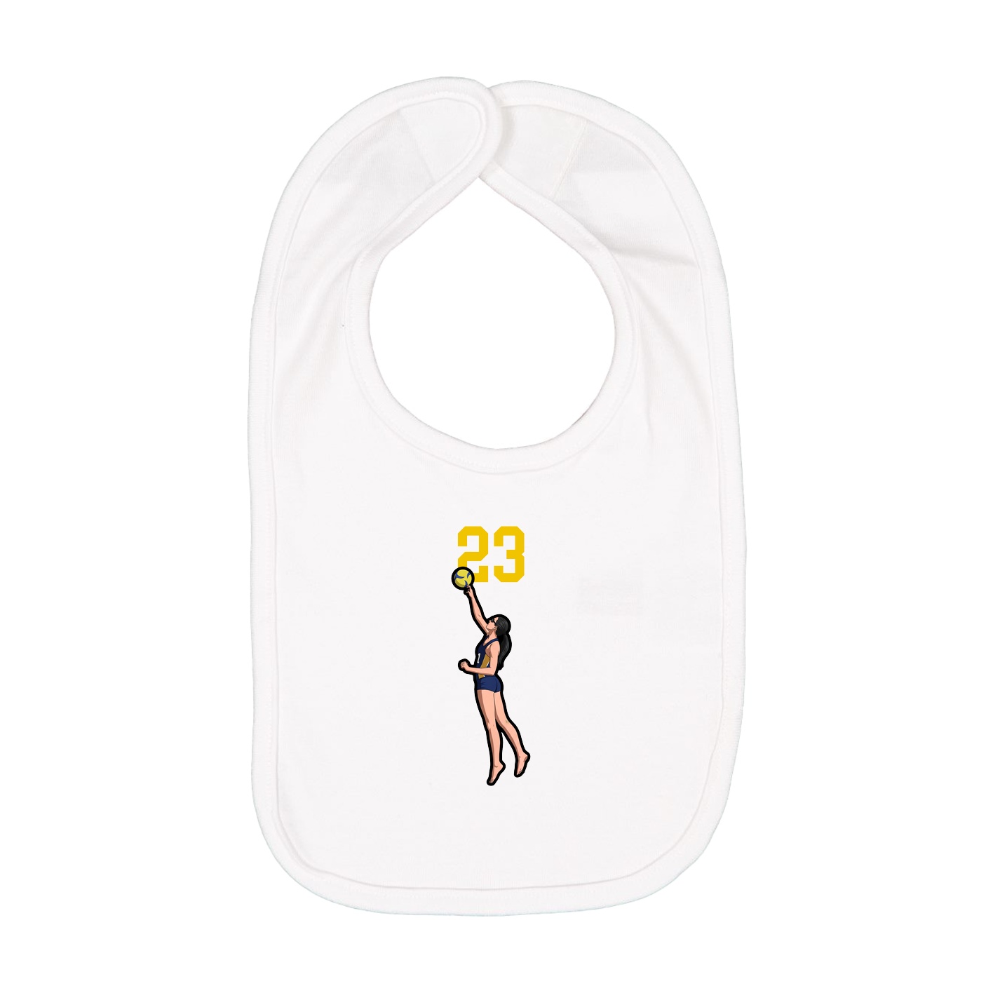 Infant Bib — Number Top in White