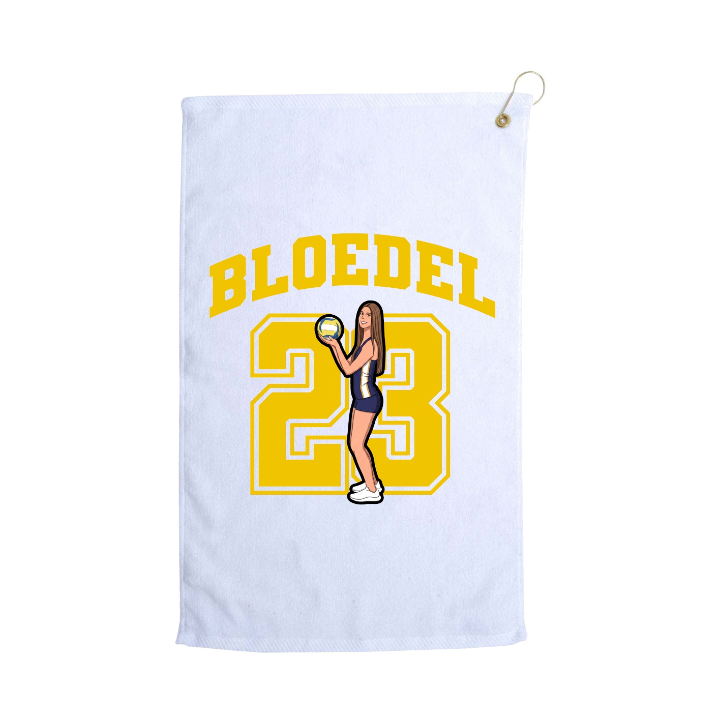 Golf Towel — Number in White