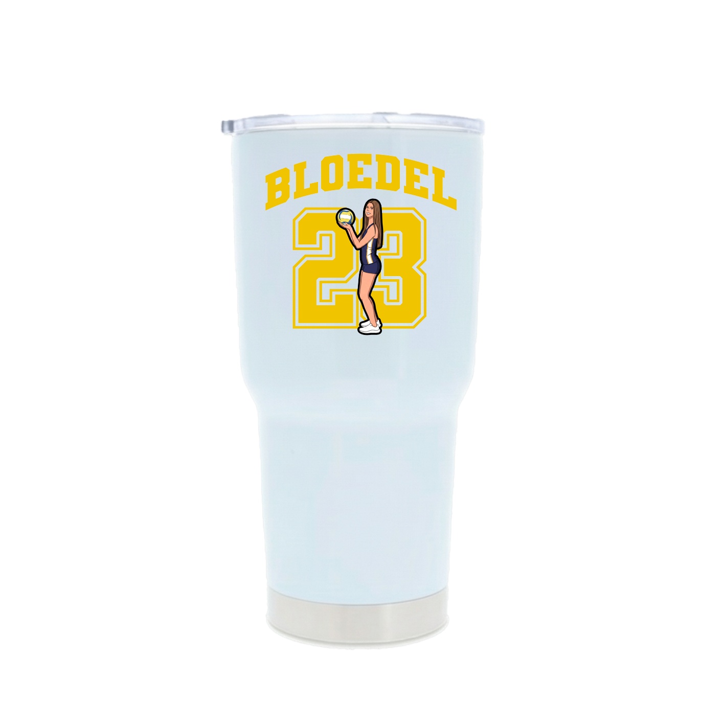 30oz Stainless Steel Tumbler — Number in White