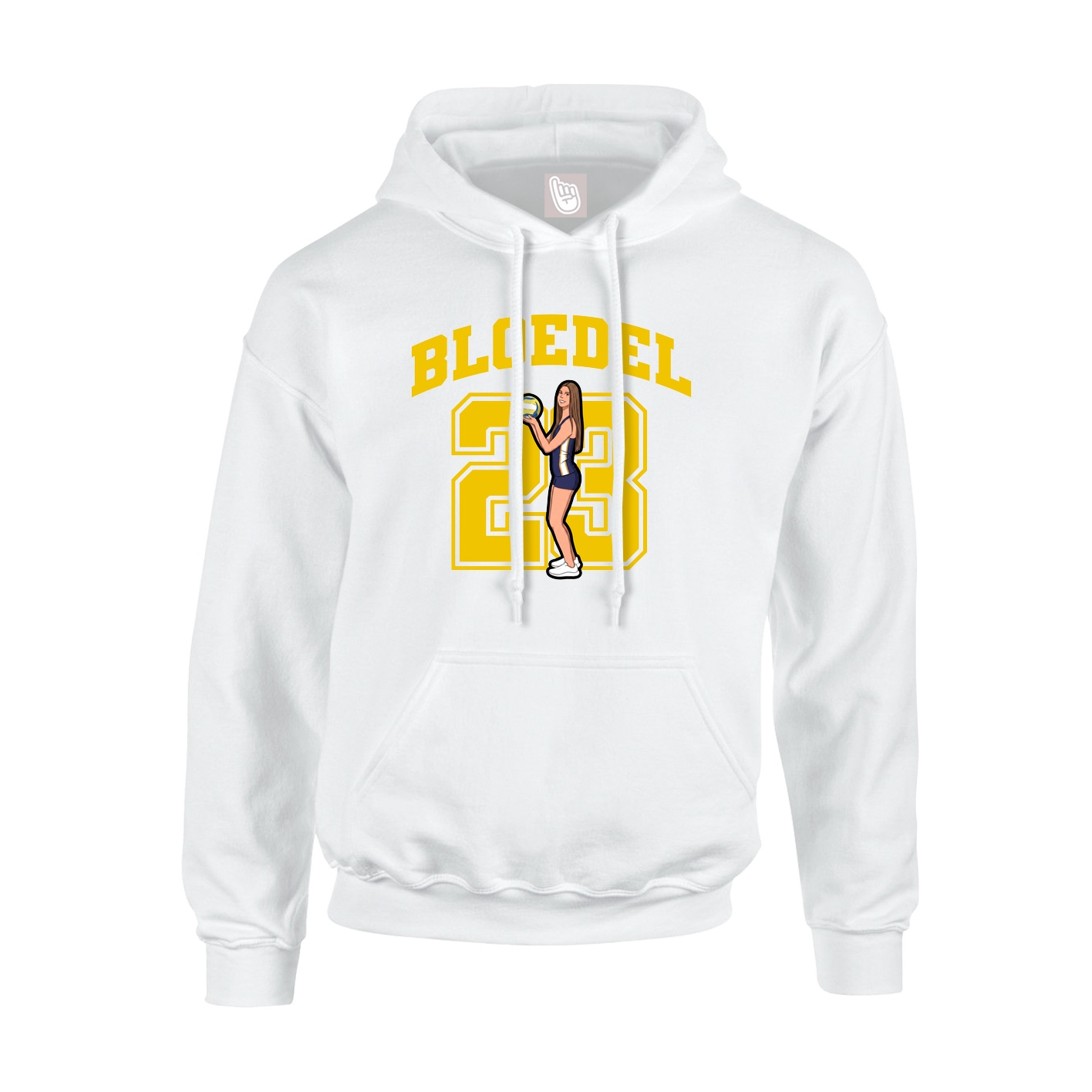 Hoodie — Number in White