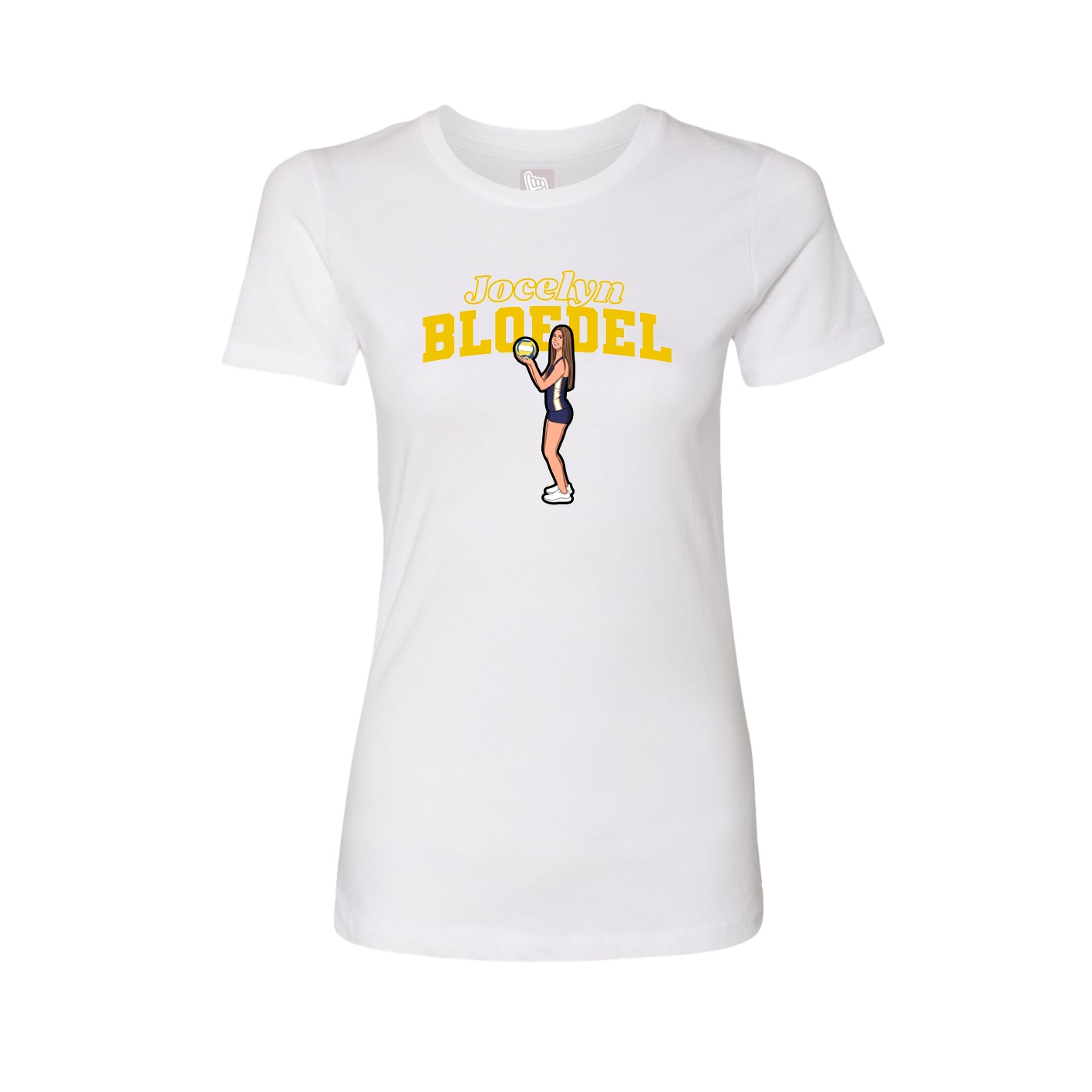 Fitted Women's Tee — Name Arch in White